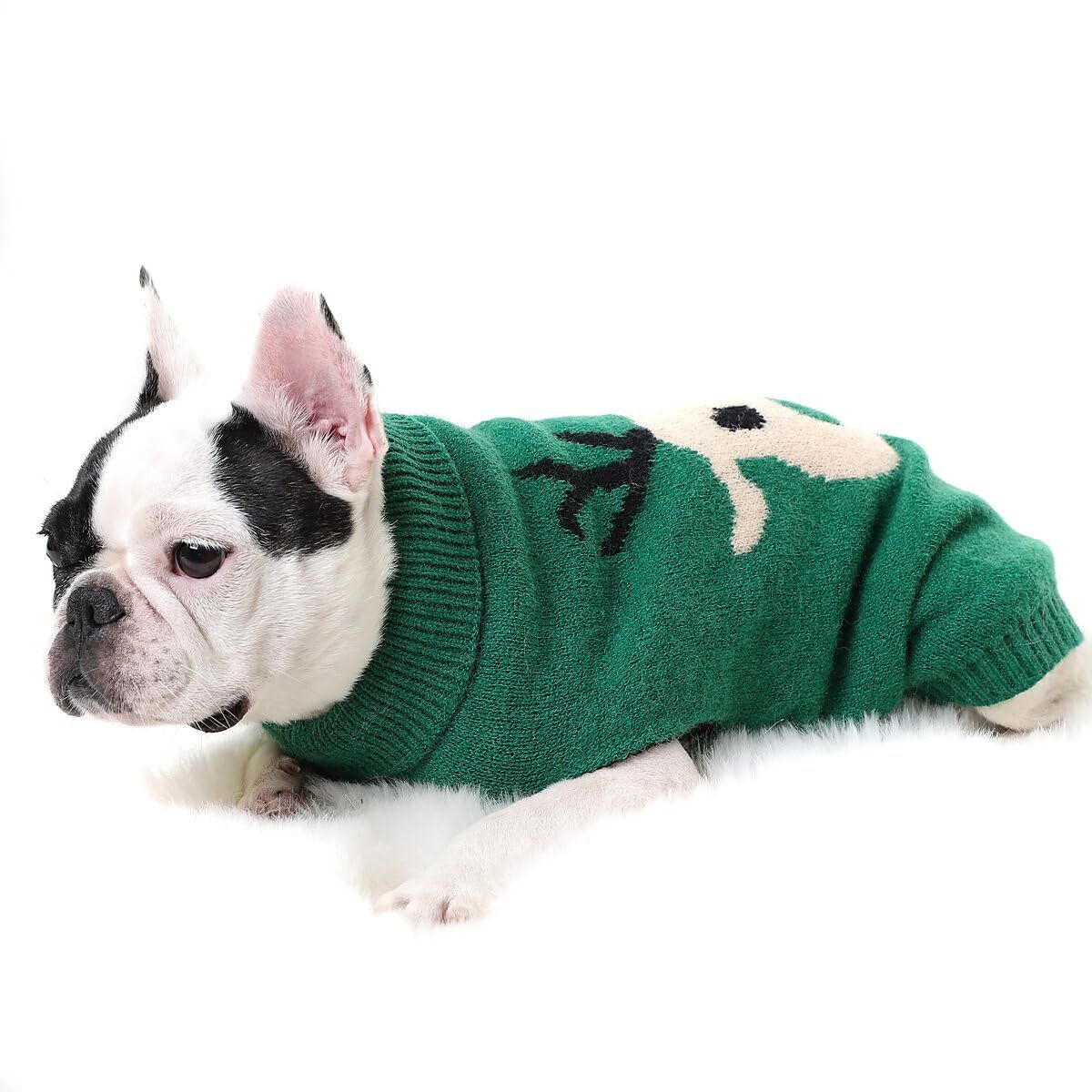 Pet Christmas Clothes Cartoon Reindeer Dog Knitted Sweater Breathable and Warm view 5