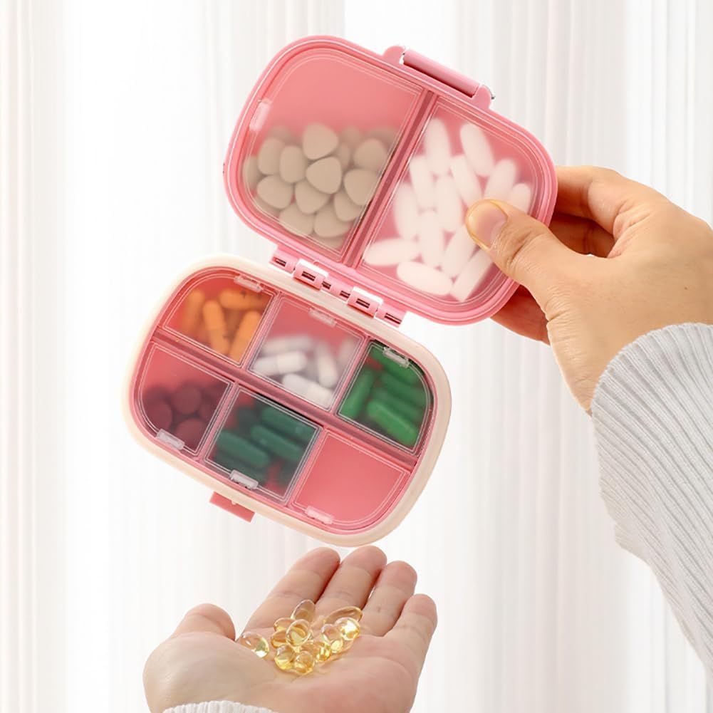 3 Pcs Small Travel Pill Boxes Compartment Medication Cases Portable Travel view 5