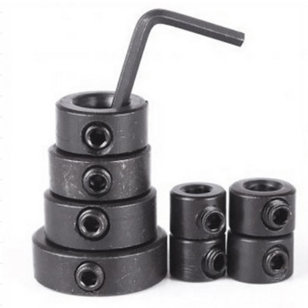 8Pcs Woodworking Drill Bit Depth Stop Collars Ring Positioner Locator with Hex — image 1