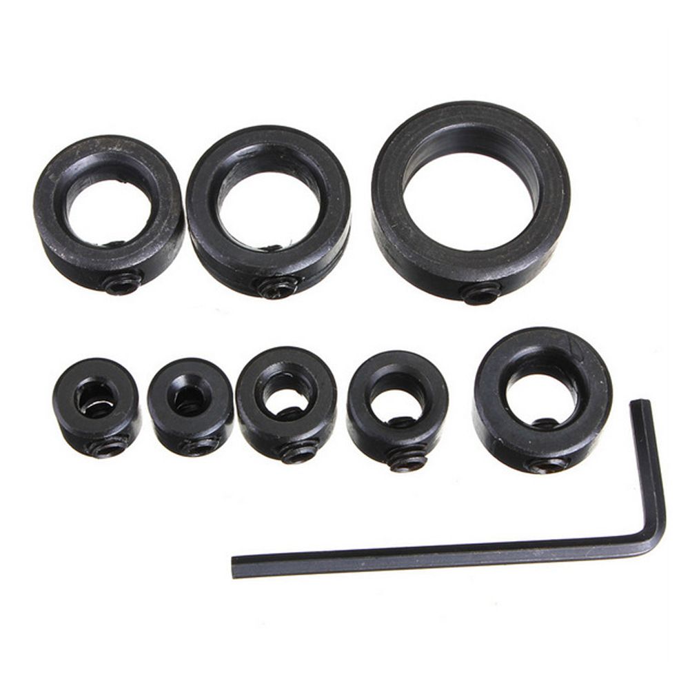 8Pcs Woodworking Drill Bit Depth Stop Collars Ring Positioner Locator with Hex view 4