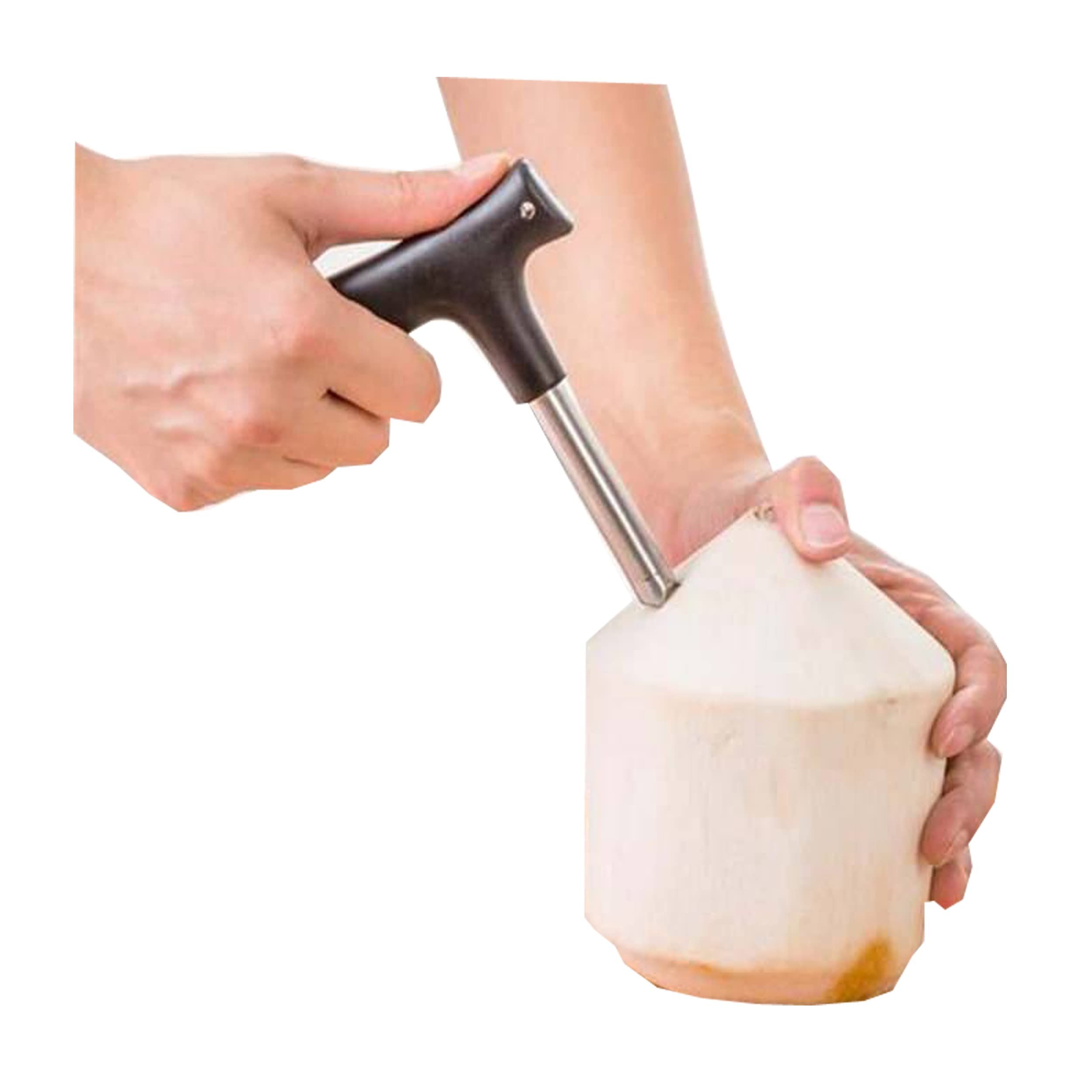 Coconut Opening Tool,Stainless Steel Punch Tap Knife Opener for Fresh Coconut
