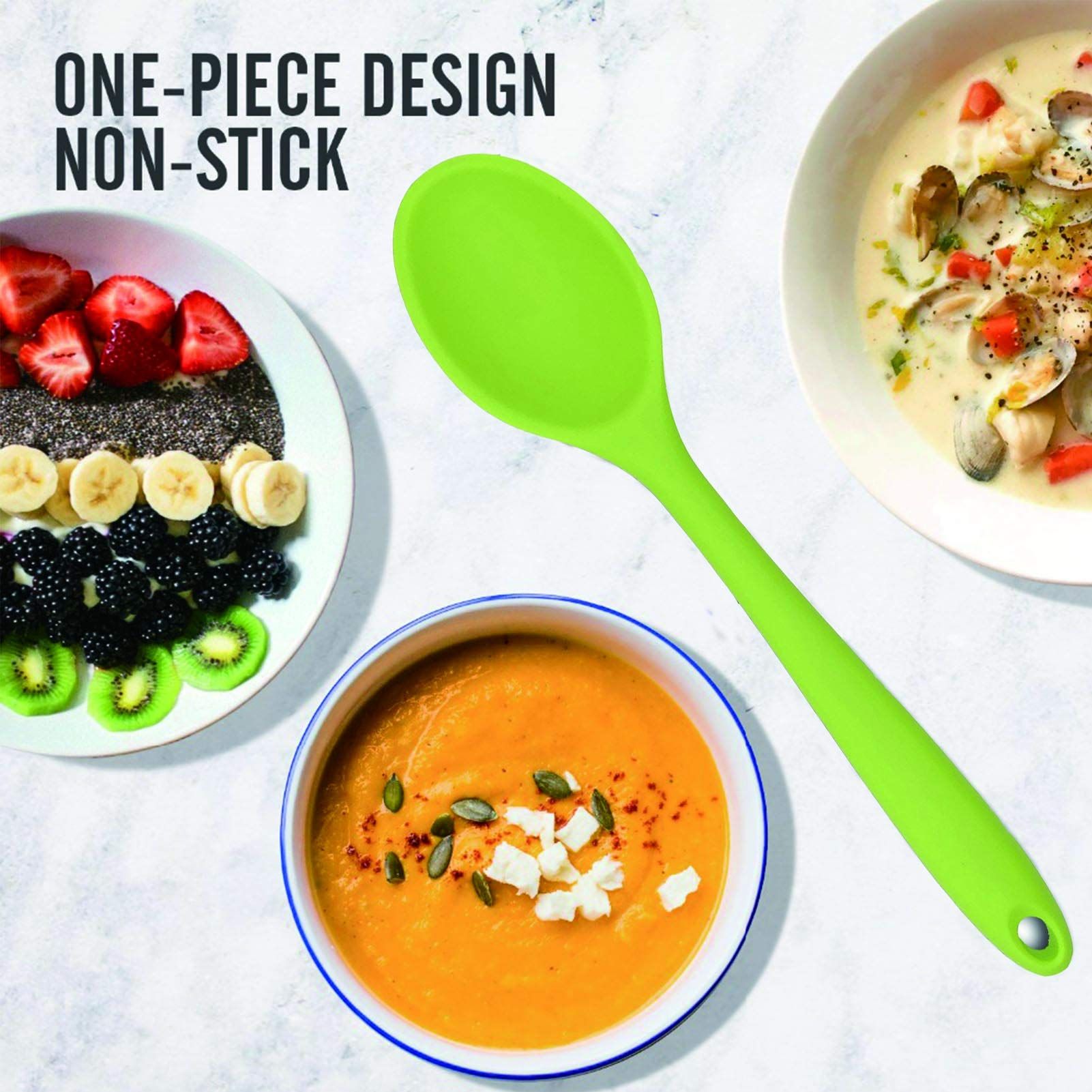 2 Pcs Hygienic Design Cooking Utensi Mixing Spoons for Kitchen Cooking Baking view 4