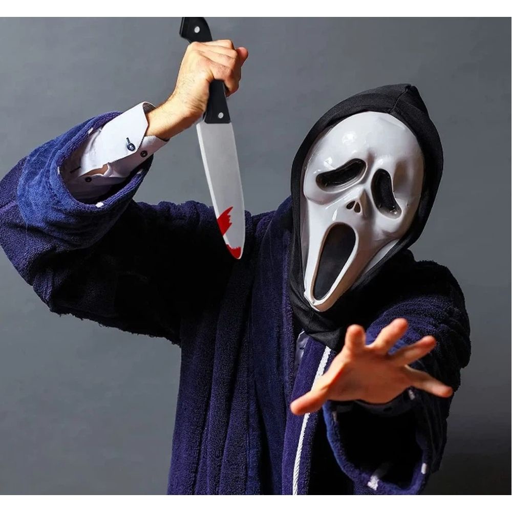 Halloween Knife Prop - A pack of 1-30cm long black handled fake bloody knives view 5