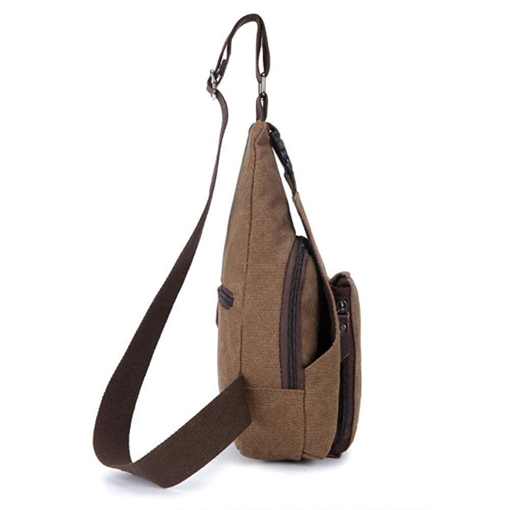 Crossbody Sling Backpack Canvas Small Sling Bag Hiking Daypack Rucksack for view 2
