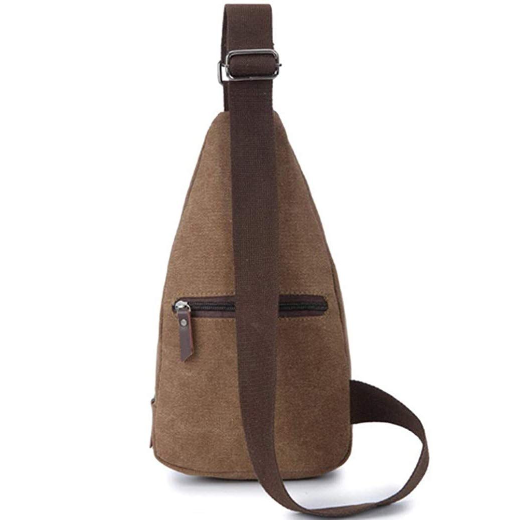 Crossbody Sling Backpack Canvas Small Sling Bag Hiking Daypack Rucksack for view 3