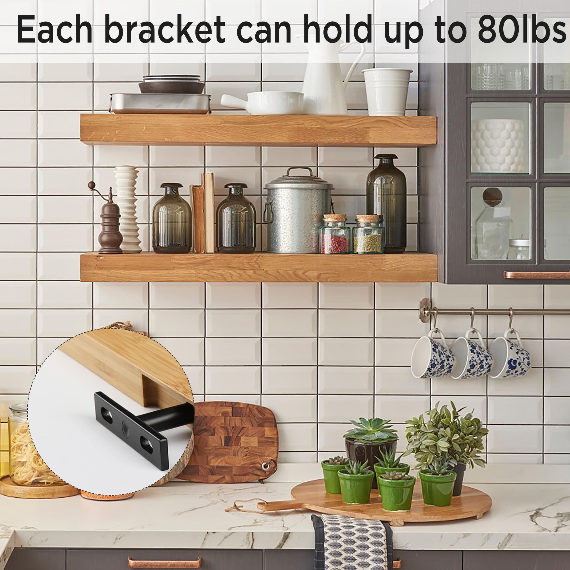 4 Pcs Floating Shelf Brackets view 3