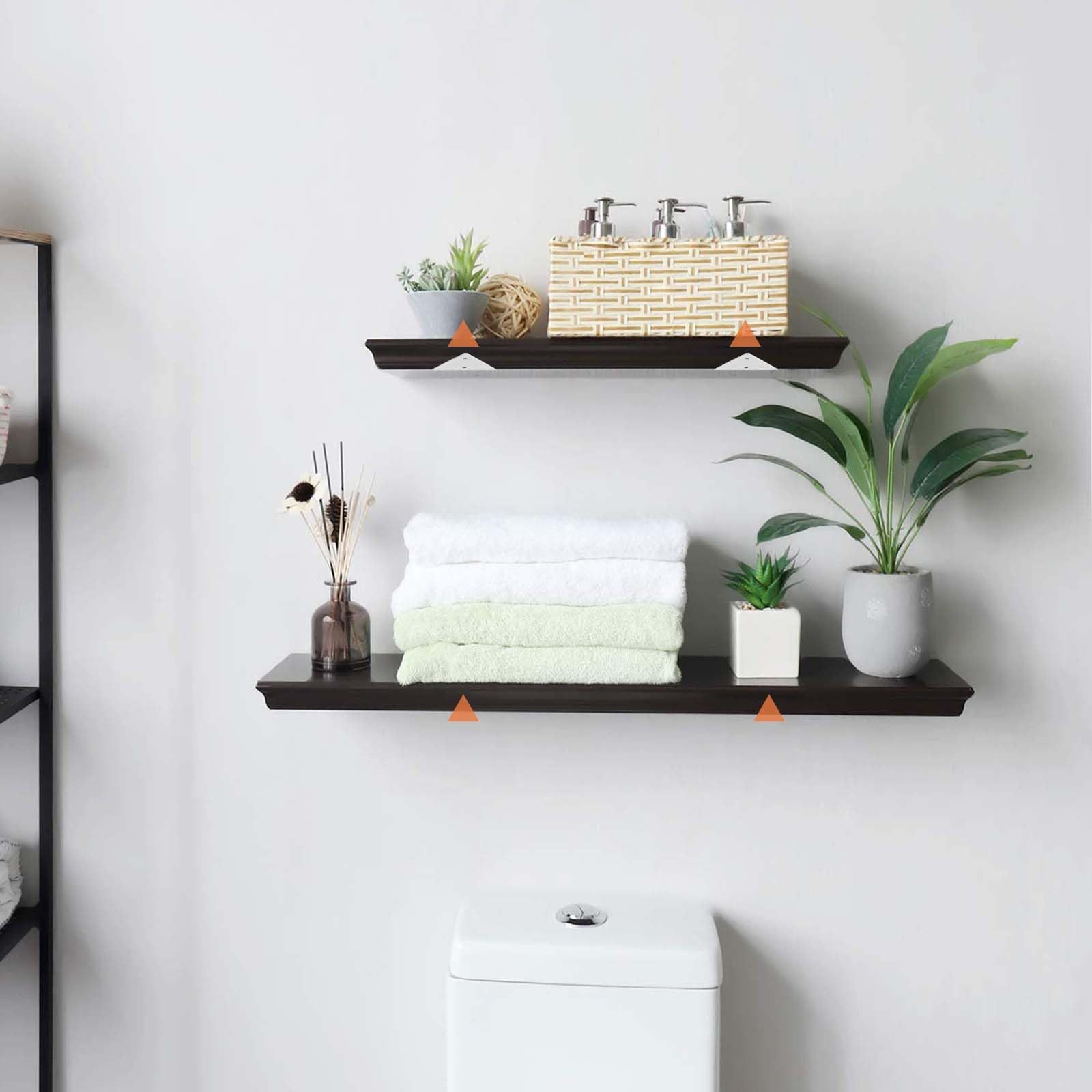 4PCS Hidden Wall Shelf Brackets Heavy Duty Metal Wall Brackets for Living view 2
