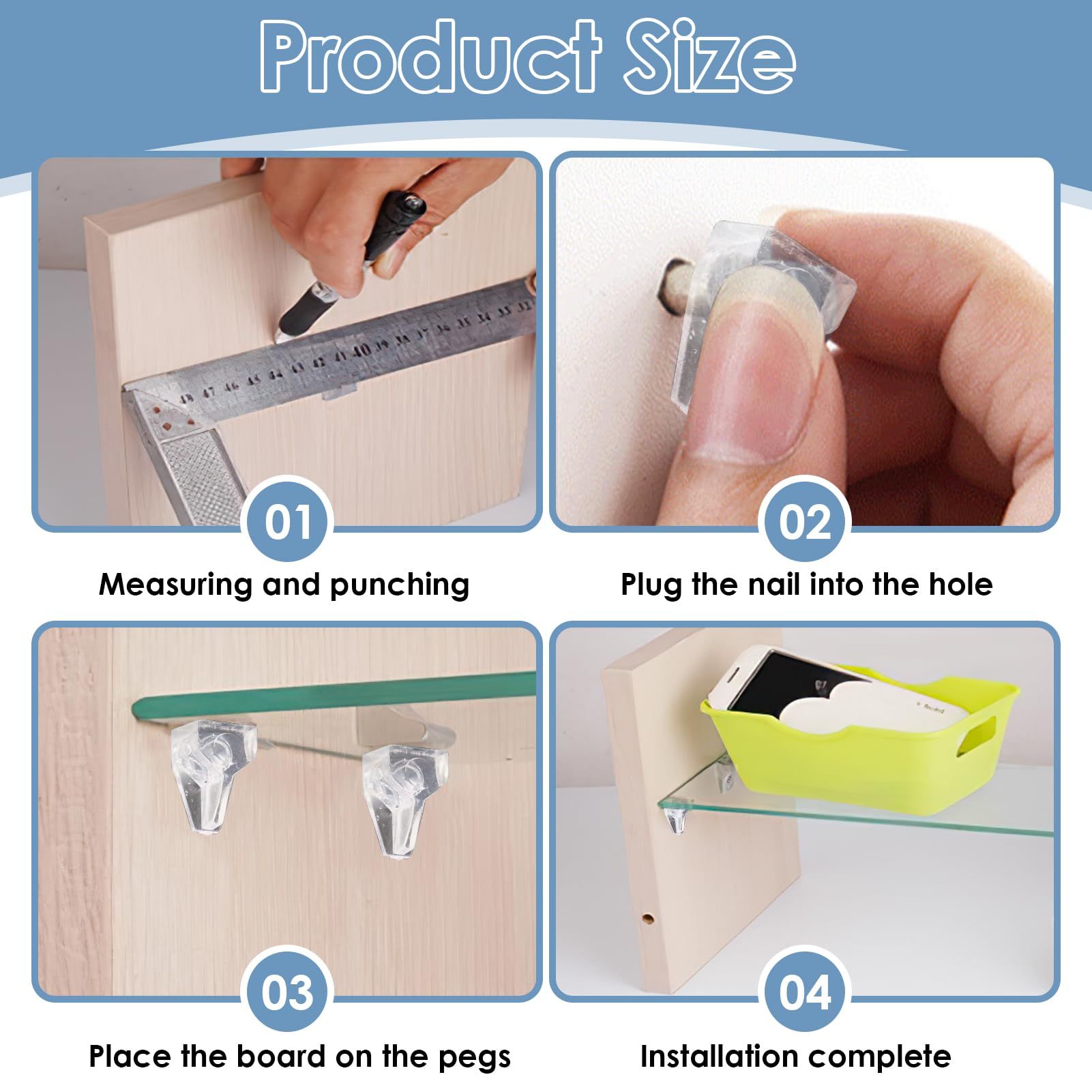 10PCS Transparent shelf bracket partition pin group 5mm display cabinet fixing view 5