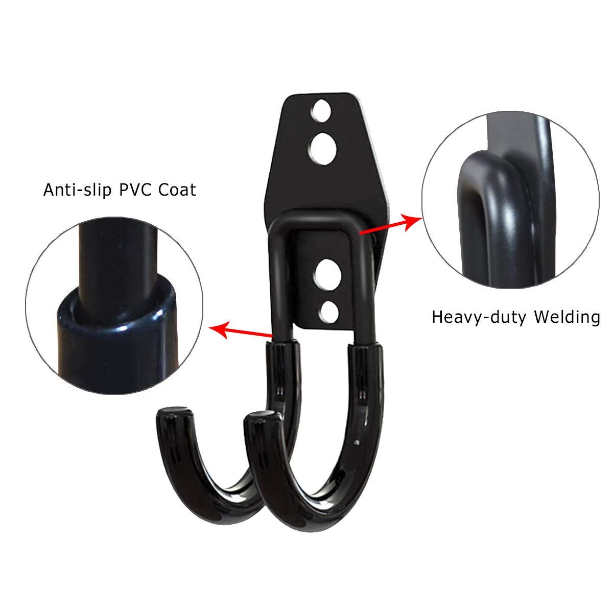 2PCS，Garage Storage Utility Hooks，Garage Garden Tool Organizer，Steel Wall view 3