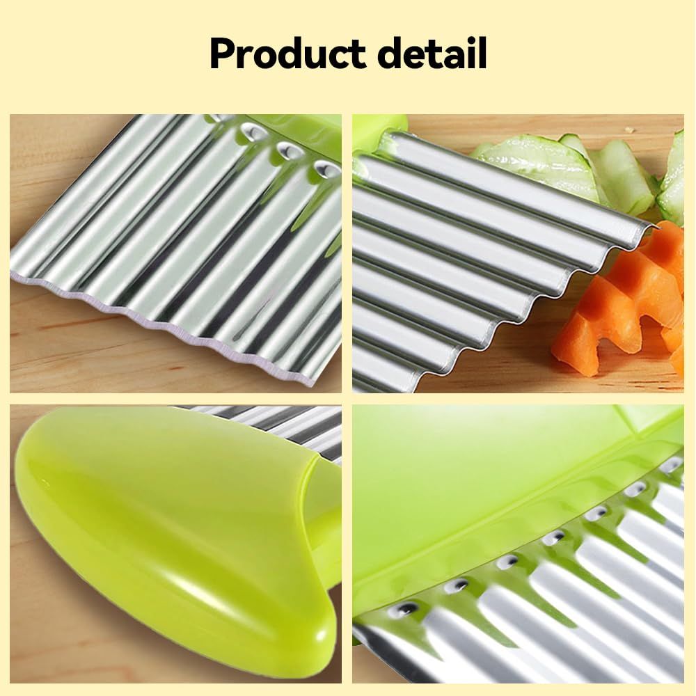 Stainless Steel Potato Carrot Chip Vegetable Crinkle Wavy Chopper Cutter view 4
