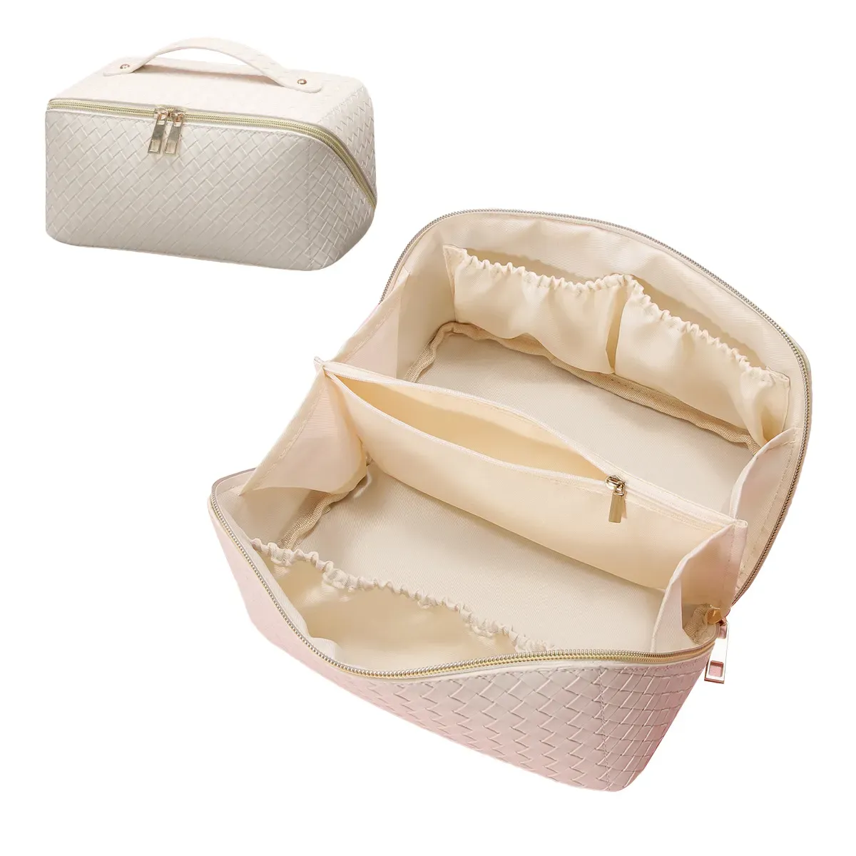 Travel Makeup Bag - Compact Cosmetic Organizer Bag