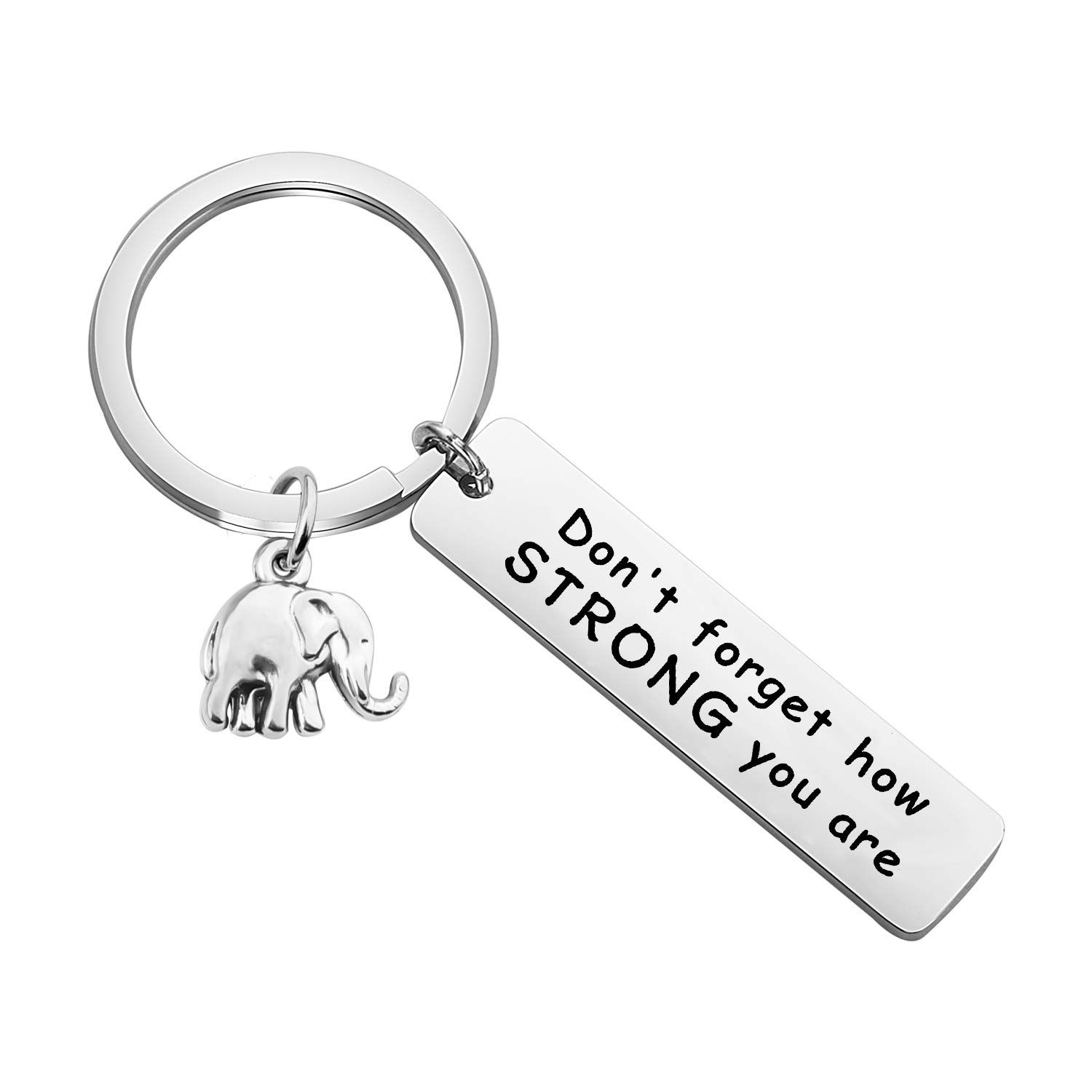 Elephant Keychain Never Forget How Strong You Are Strength Jewelry Uplifting — image 1