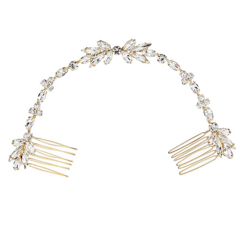 1 Pack Exquisite Crystal Flower Wedding Dress Hair Comb Hair Accessories — image 1