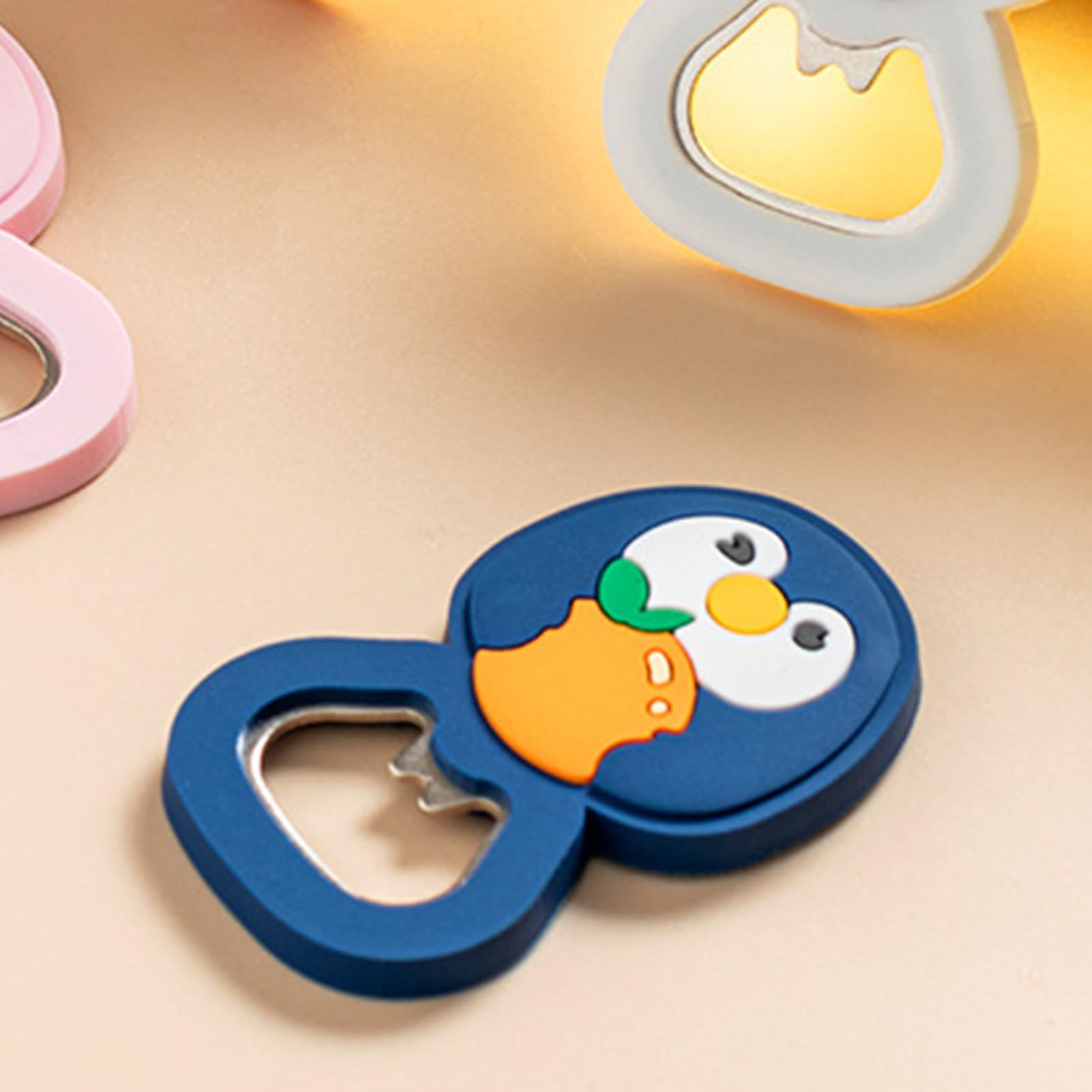 Bottle Opener, Magnetic Cartoon Animal Shape Strong PVC Metal Multifunction view 2