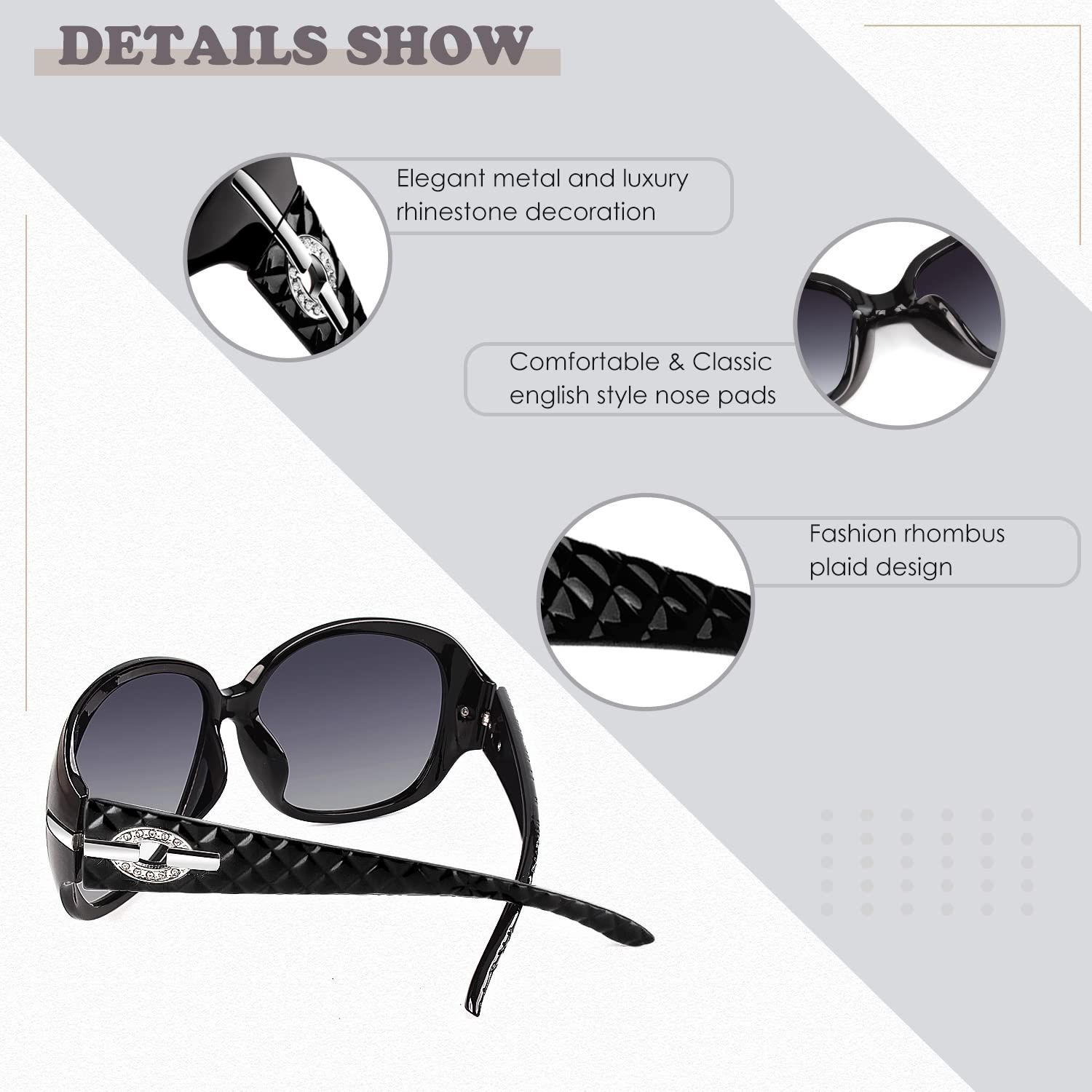 Sunglasses Womens Polarized Trendy Oversized Sun Glasses Fashion Ladies Shades view 3
