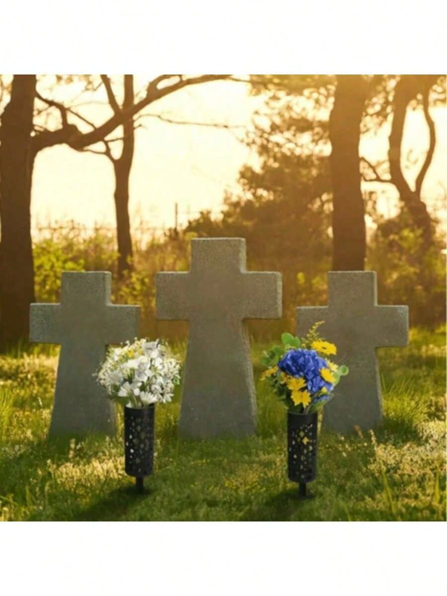 4Pcs Memorial Flower Stand Grave Vases - Weather-Resistant Cemetery Flower view 5