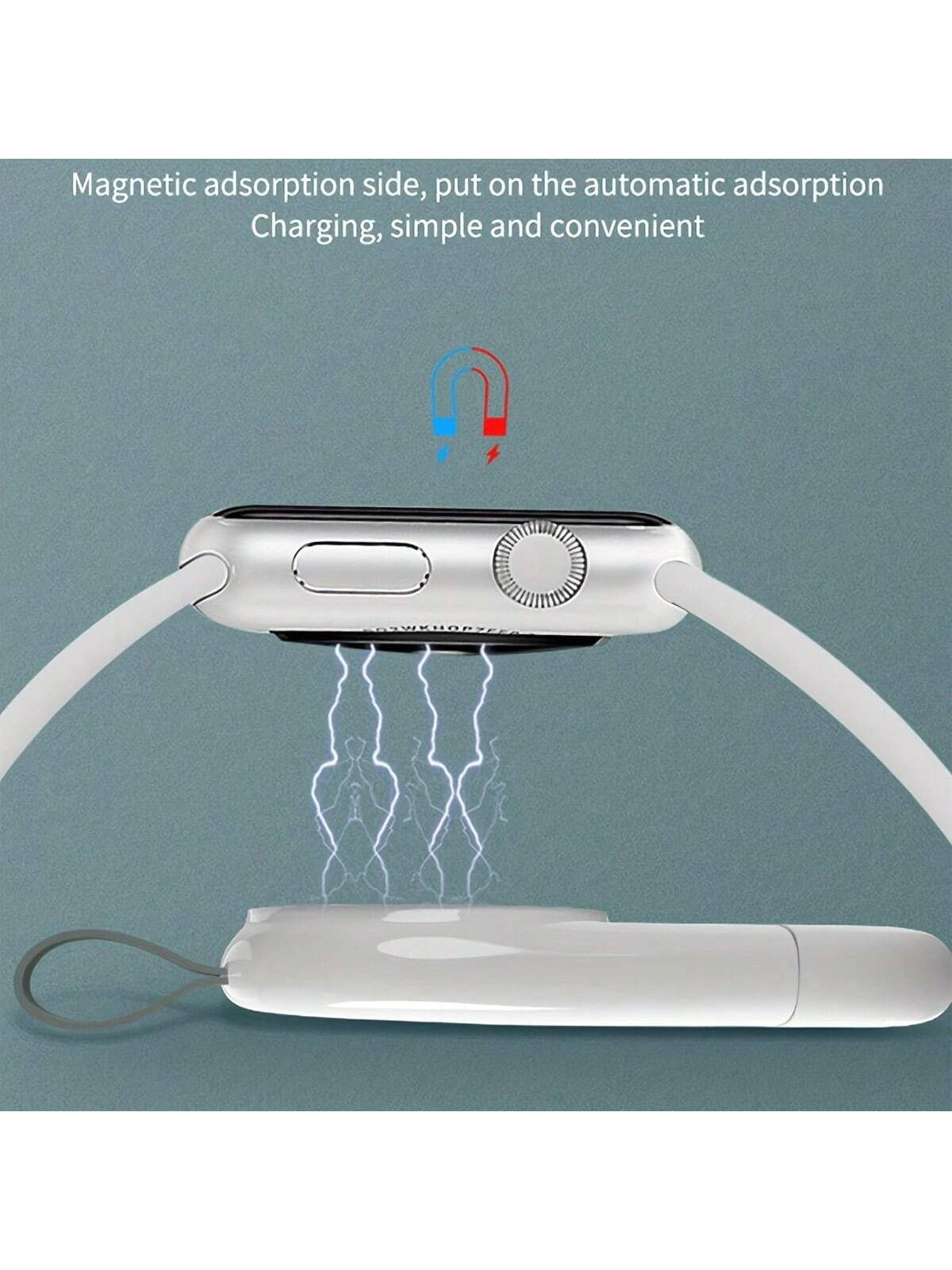 1Pc Usb Charger Compatible With Apple Watch Magnetic Travel Wireless Charger view 2