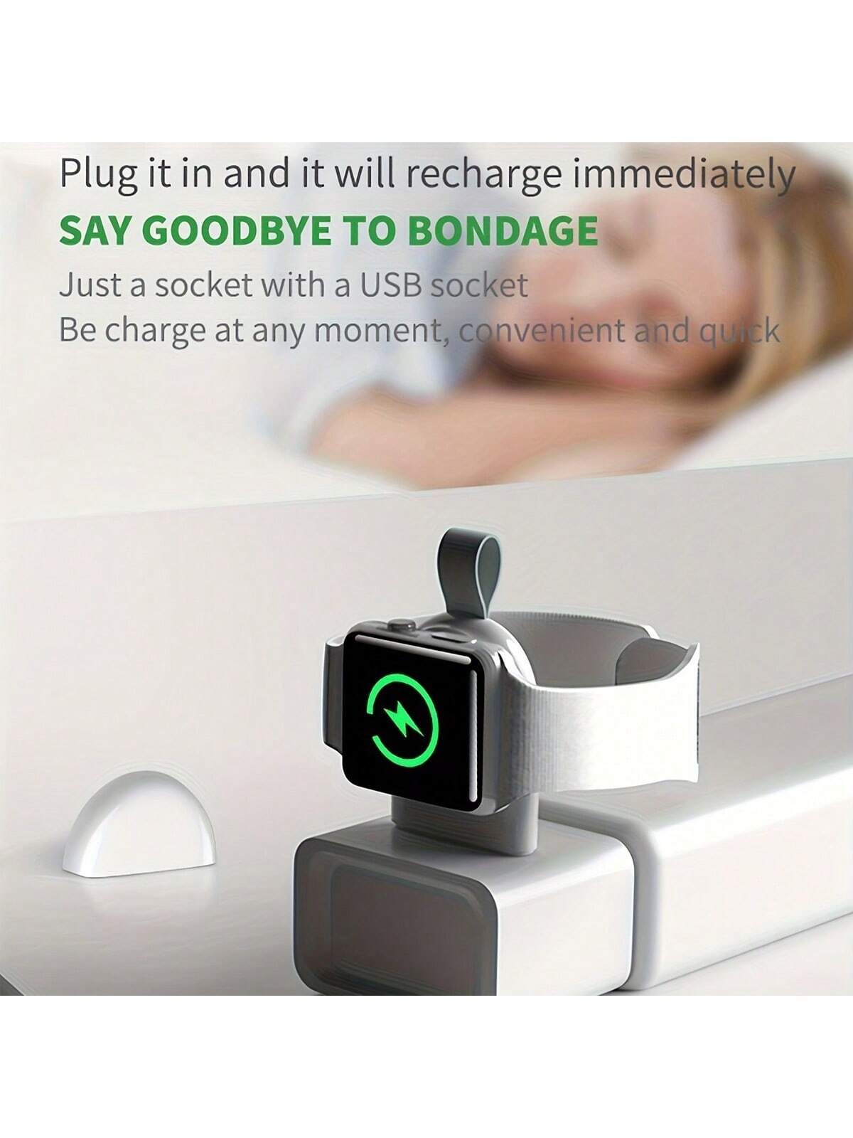 1Pc Usb Charger Compatible With Apple Watch Magnetic Travel Wireless Charger view 4