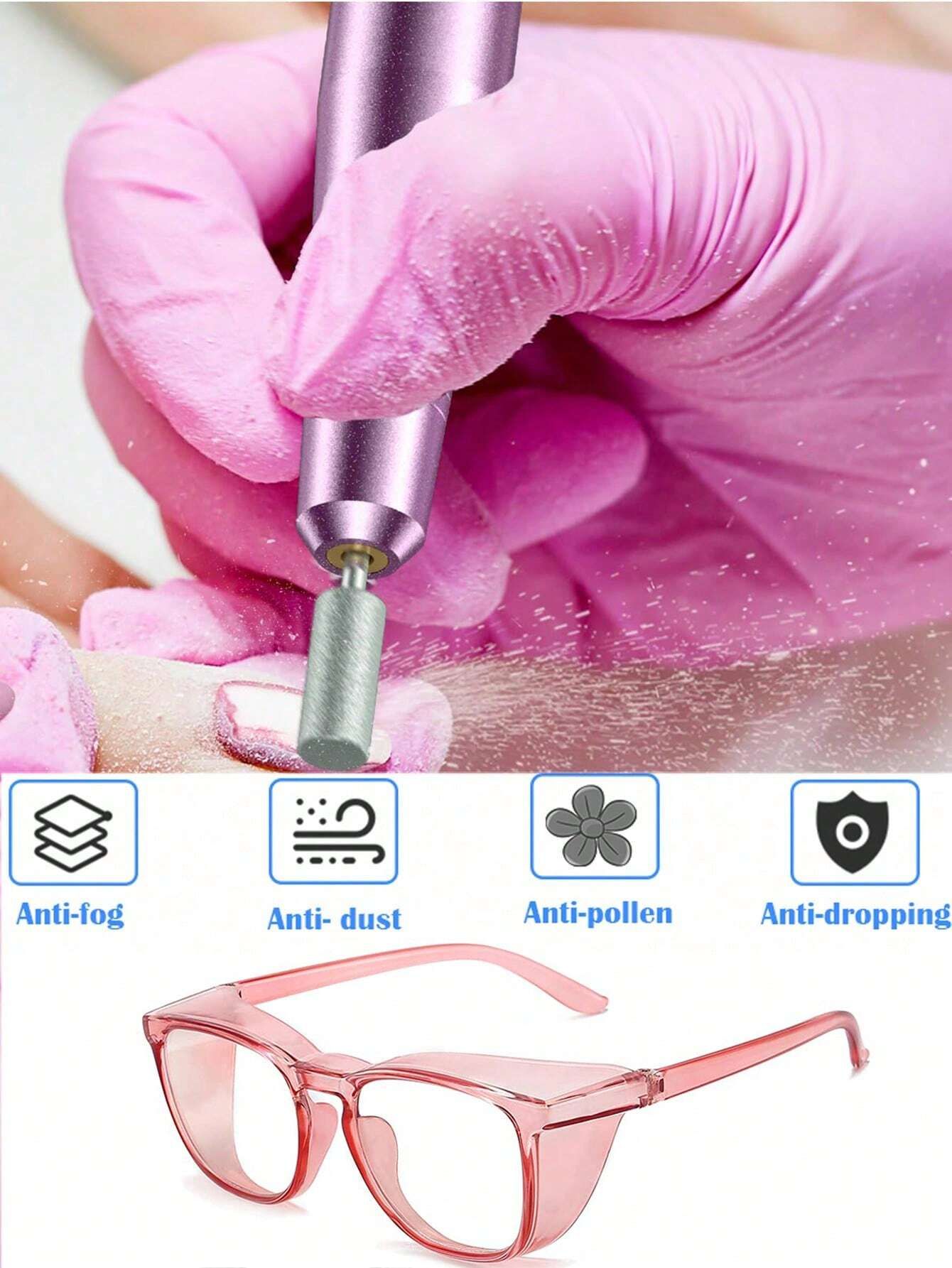 1pc Fashion Goggles Nail Tools Windproof Goggles Anti Pollen Fog Sand Dust view 2