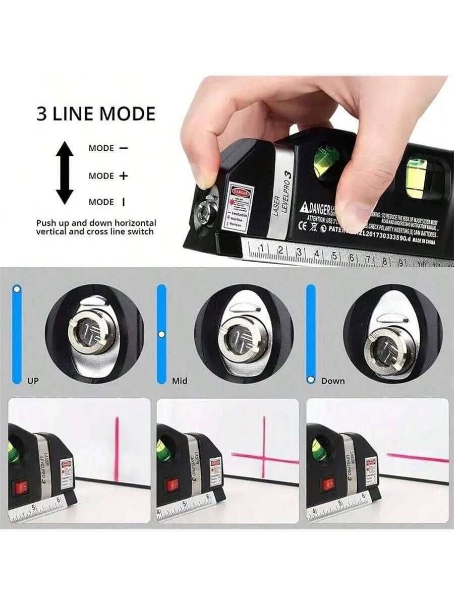 1PC Black Laser Level – Multi-Purpose Cross Line Laser Instrument view 4