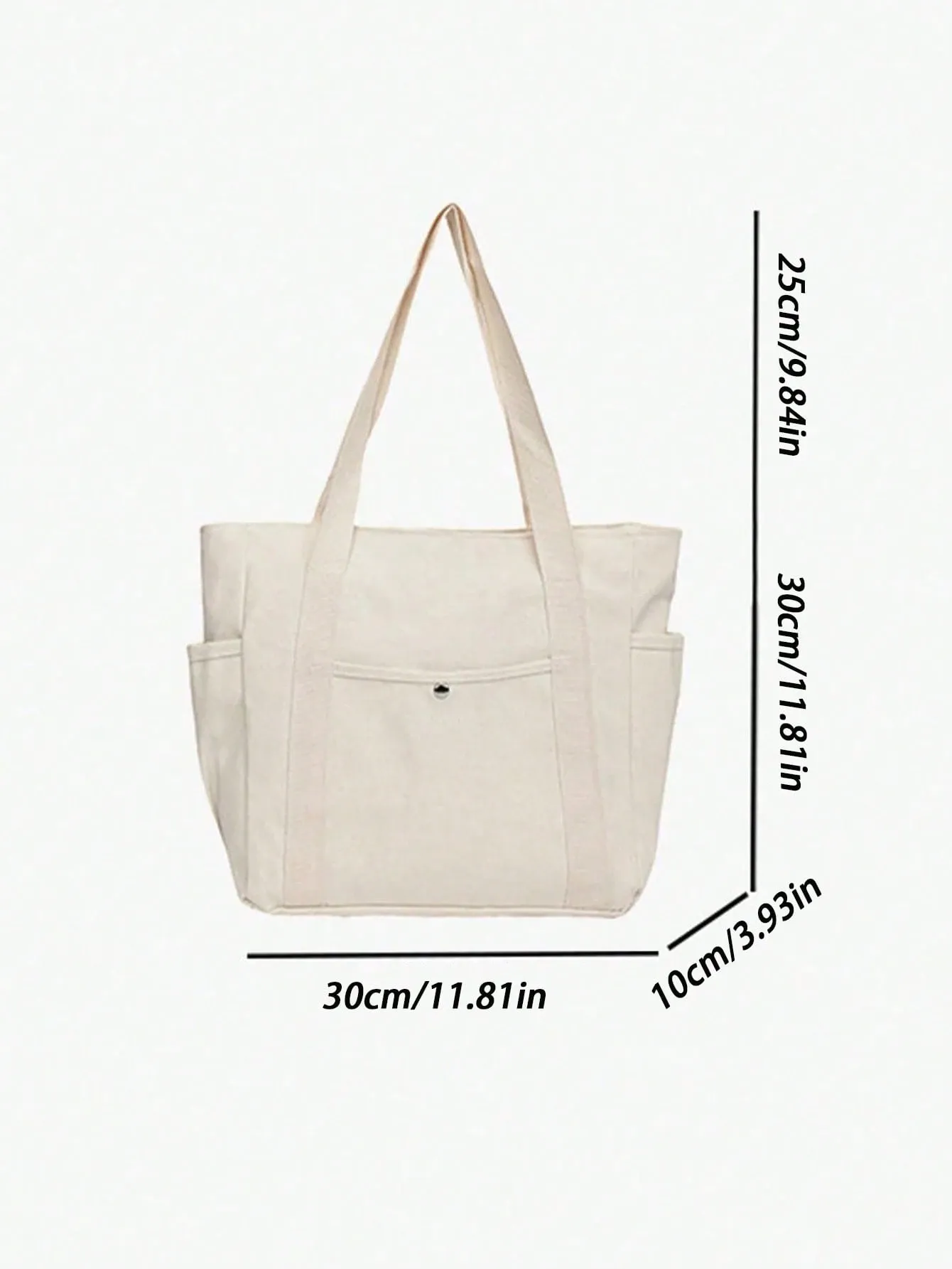 Large Capacity Canvas Tote Bag – Multi-Pocket Shoulder Bag view 2