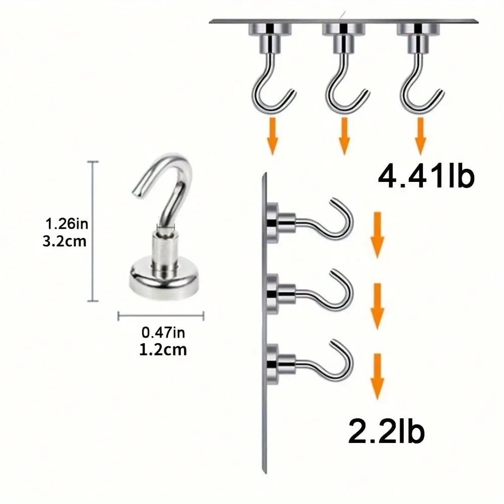 20-Pack Super Strong Magnetic Hooks (12mm)– 25LB Holding Force view 4