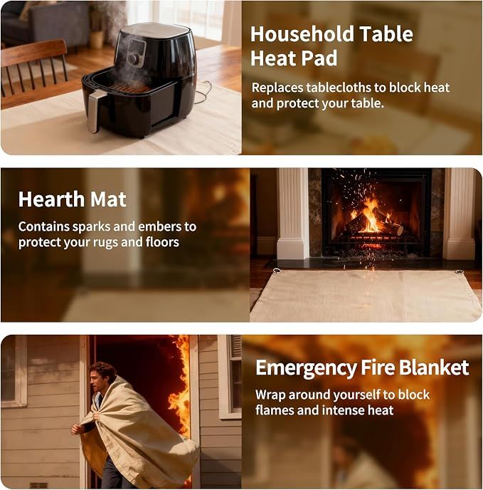 Fireproof Camping Blanket - Heat-Resistant Fiberglass Mat for Outdoor Cooking view 4