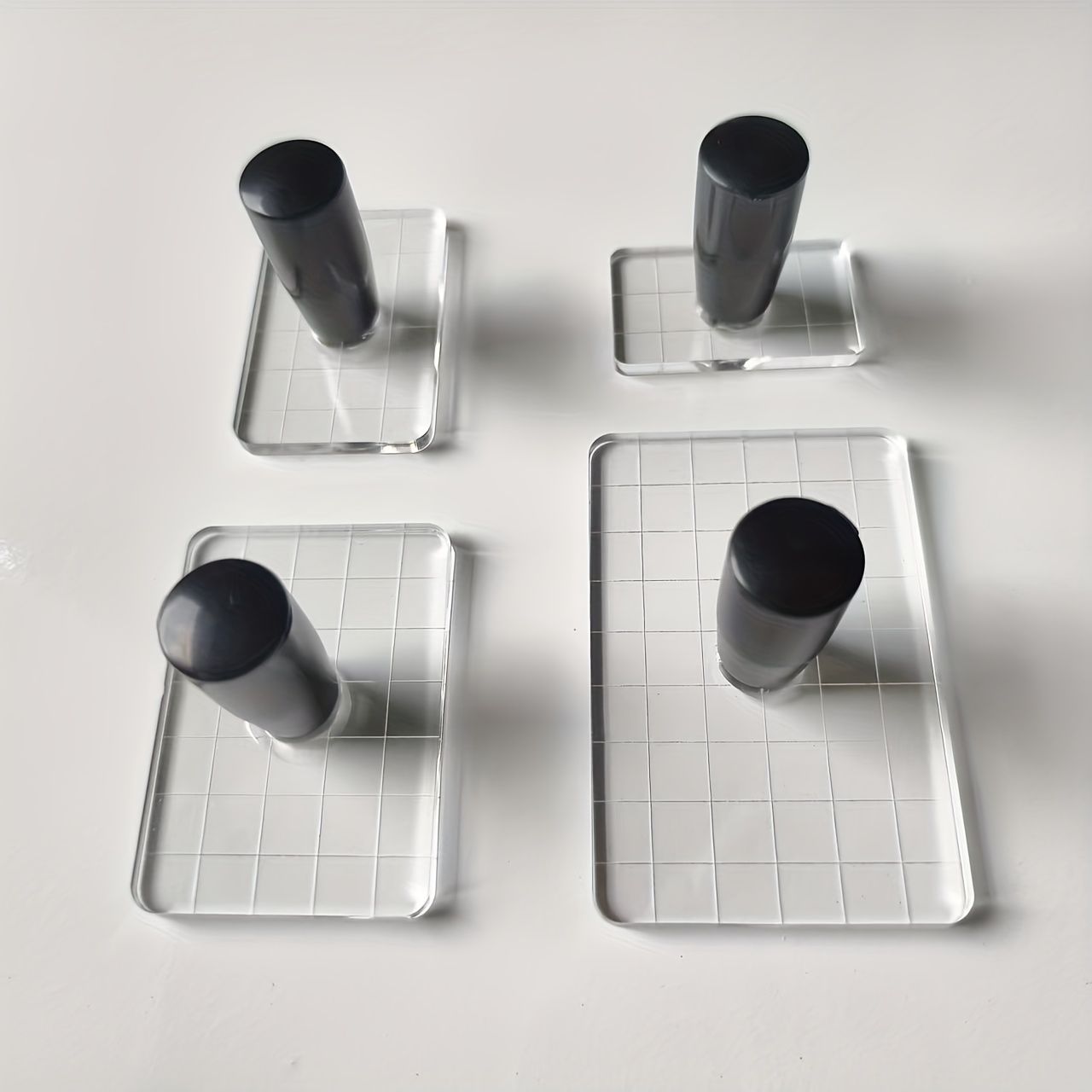 4Pcs Clear Acrylic Stamps with Handle — image 1