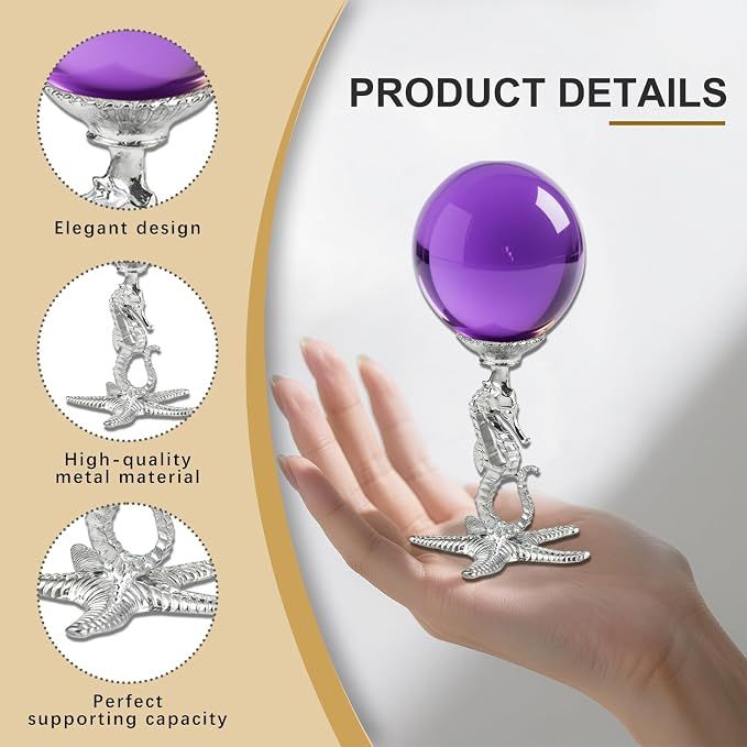 2 Pcs Starfish Shape Crystal Ball Stand view 2