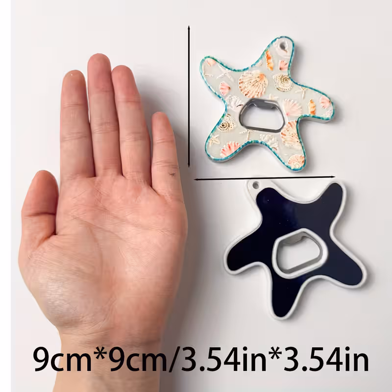4Pcs 2-in-1 Resin Starfish Fridge Magnet & Bottle Opener view 3