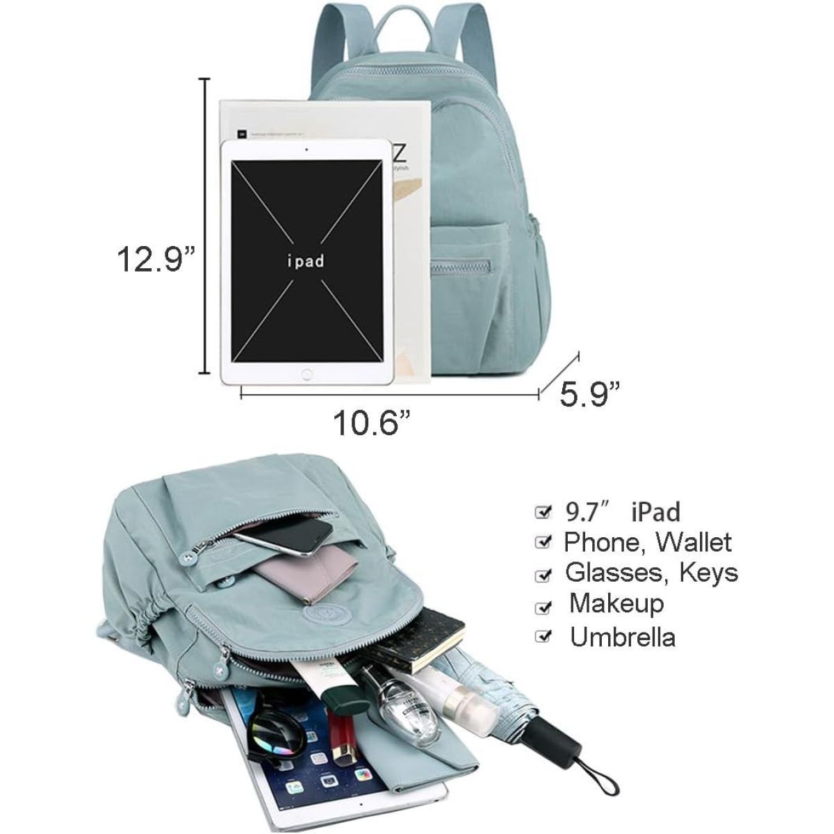 Mini Backpack Purse for Women Small Nylon Daypack for Ladies Lightweight view 4