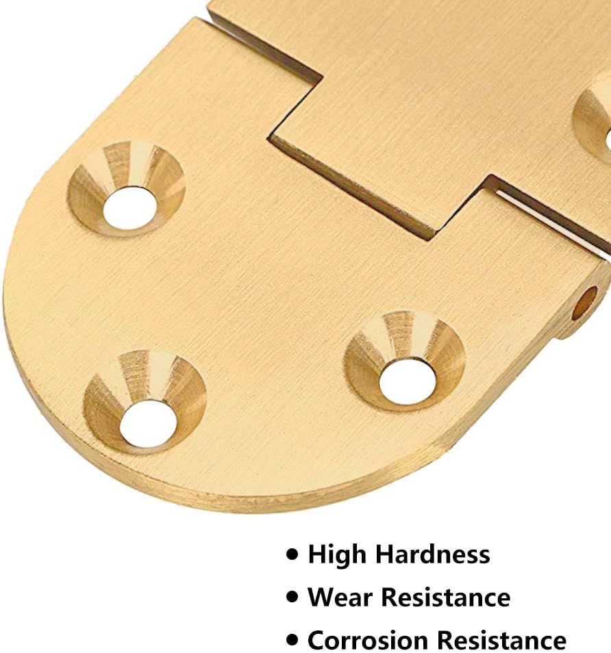 90 Degree Solid Brass Butler Tray Hinges (2pcs) Flip Top Hinge with Screws for view 3