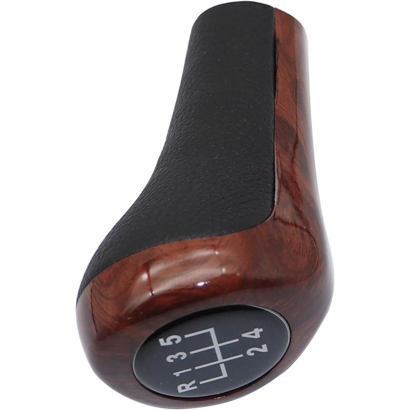5 Speed Wood Grain Manual Gear Shift Knob Compatible with E81 E82 E87 E46 E90 view 4