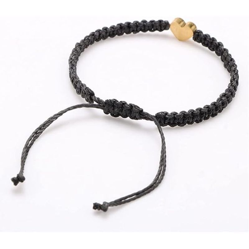 Braided Rope Letter Bracelet Initial Letter Heart Bracelet Charm For Women view 4