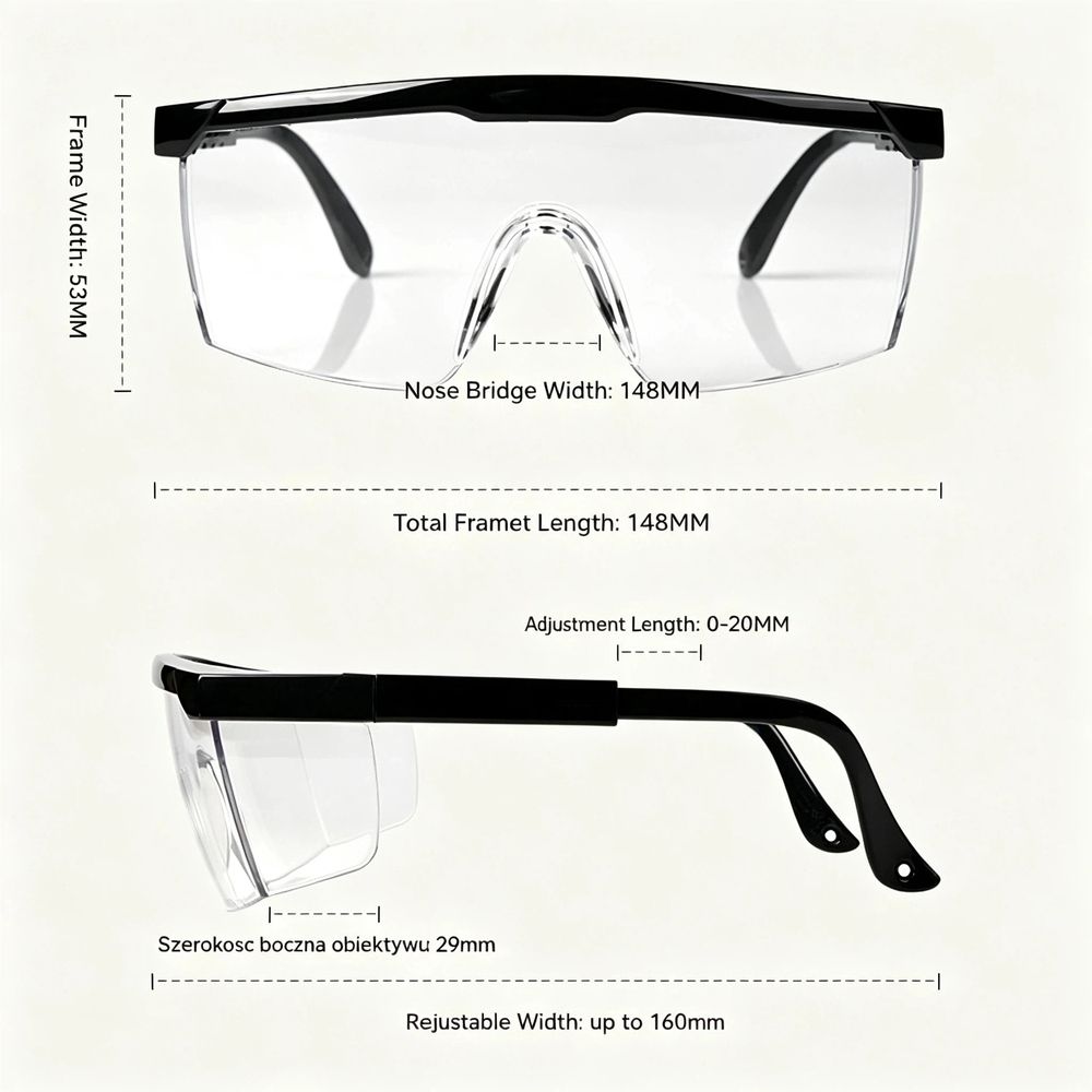 Anti-fog/Anti-splash Clear Lens Safety Glasses for Construction — image 1