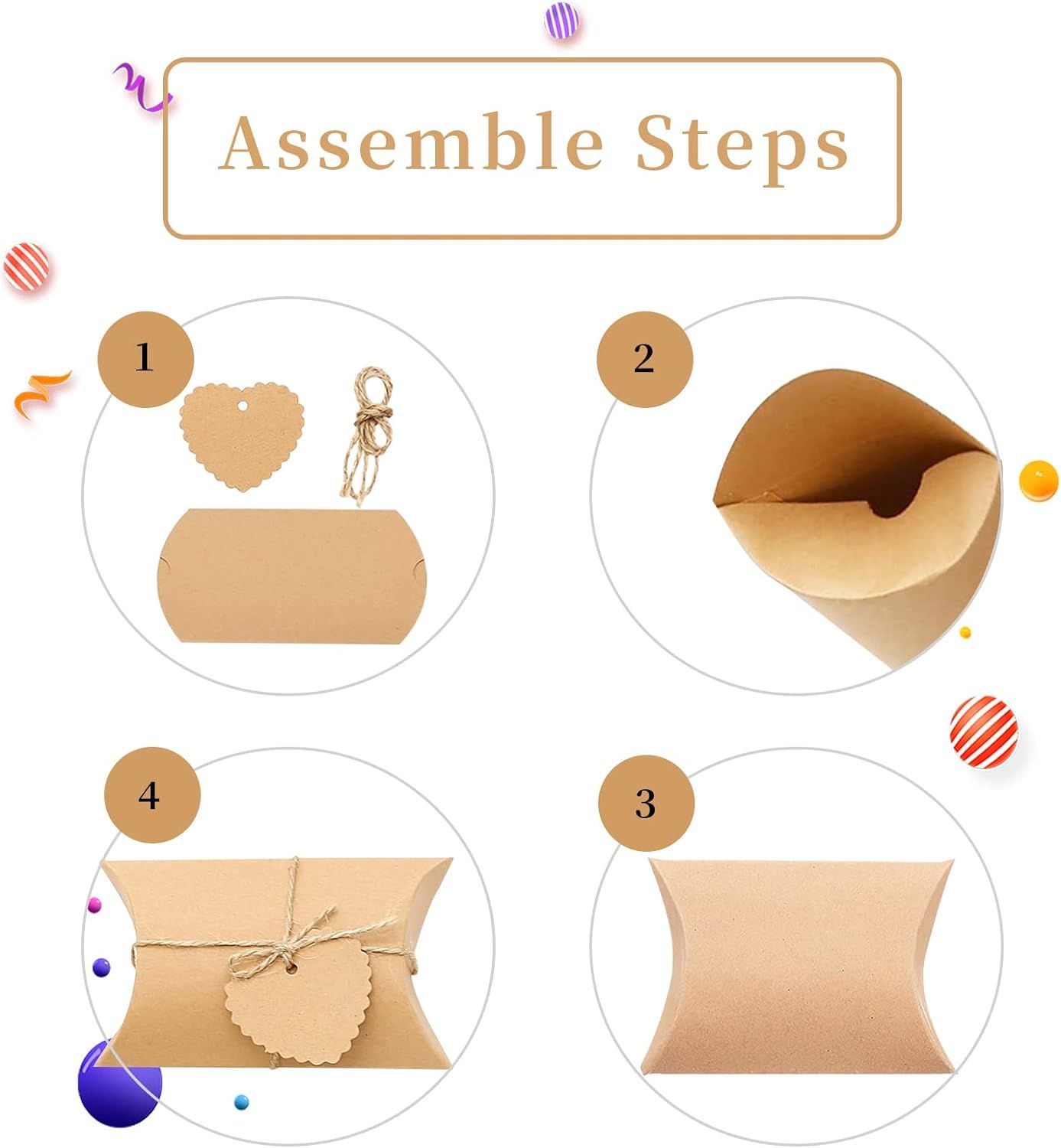 Kraft Paper Pillow Candy Box view 2