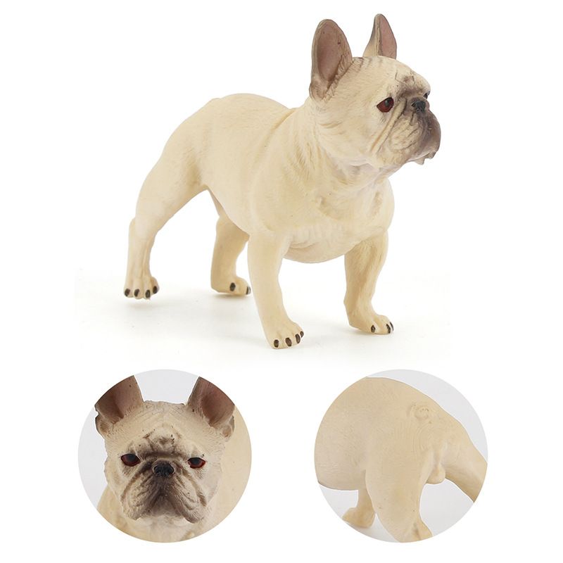 Realistic Lifelike French Bulldog Puppy Statue 6.5CM Tall Frenchie Dog Animal