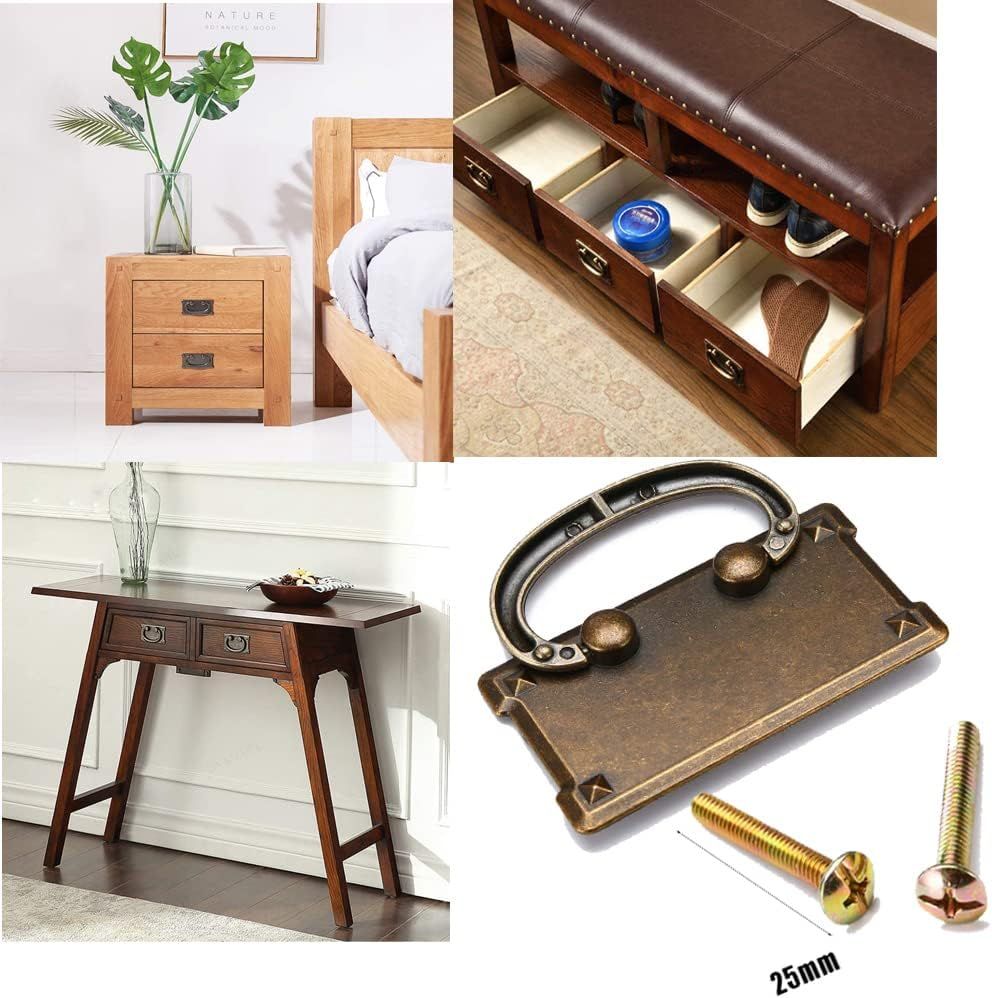 4pcs Bronze Drawer Ring Pull Handles Hardware for Cabinet Door Furniture view 2