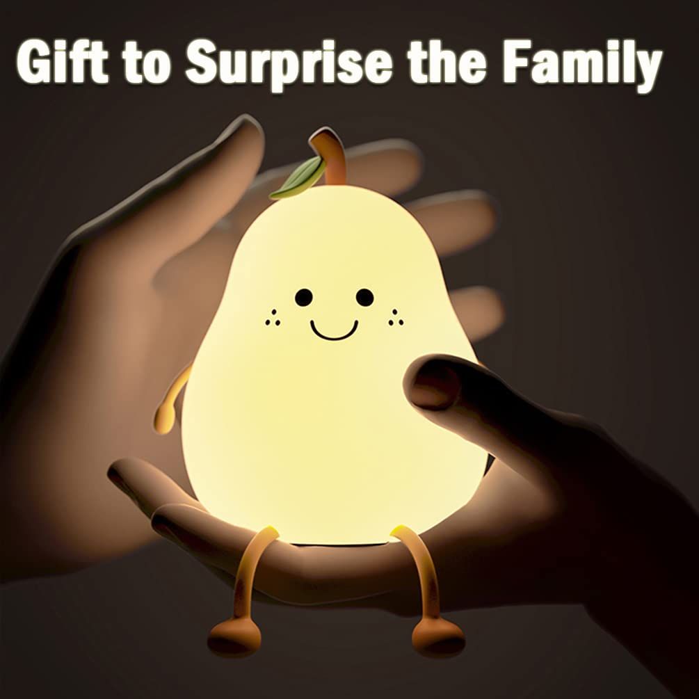 Night Light for Kids, Cute Silicone Nursery Pear Lamp for Baby and view 4
