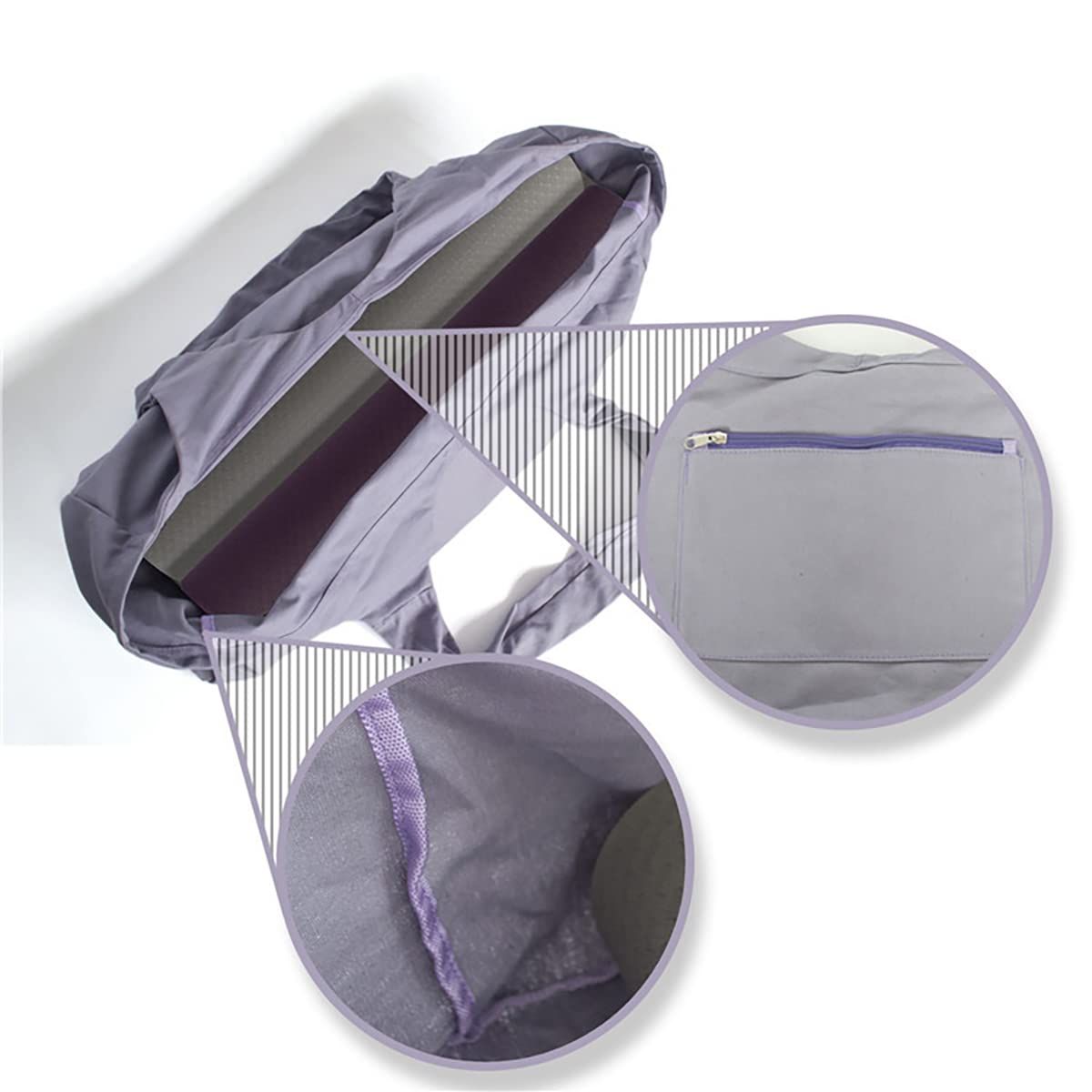 Yoga Mat Bag, Large Yoga Mat Tote Sling Carrier with Strap and Side Pocket view 4