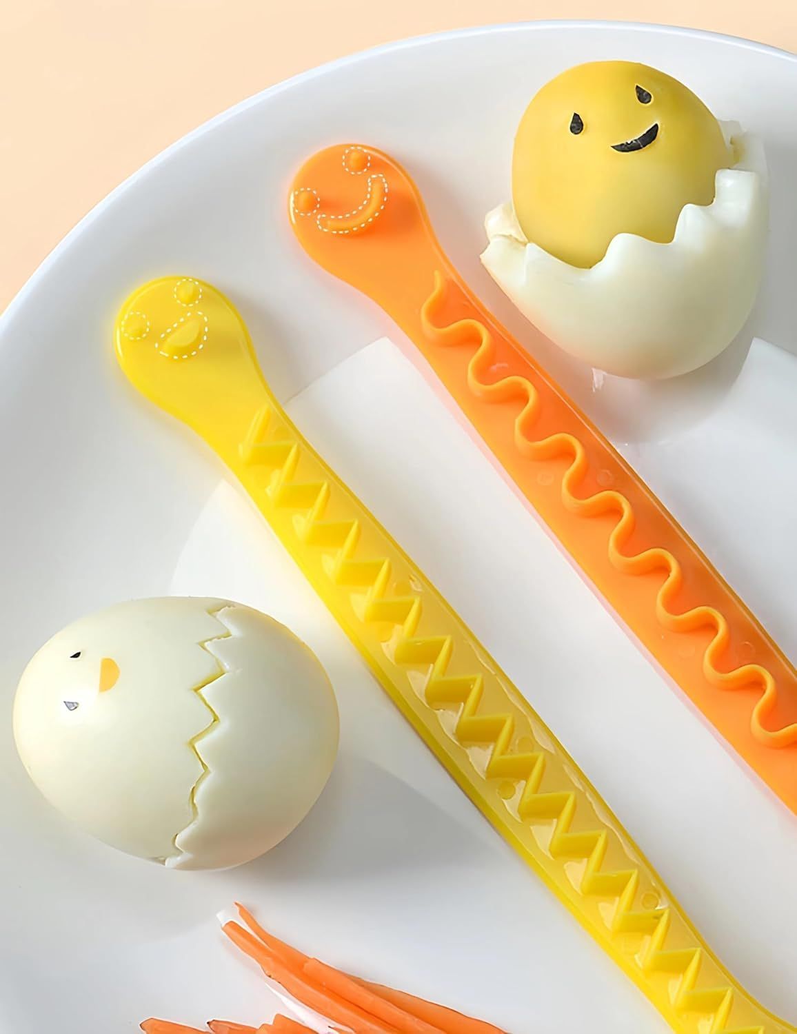 4Pcs Egg Cutter, Fancy Cut Egg Cutter, Egg Cutter for Hard Boiled Eggs