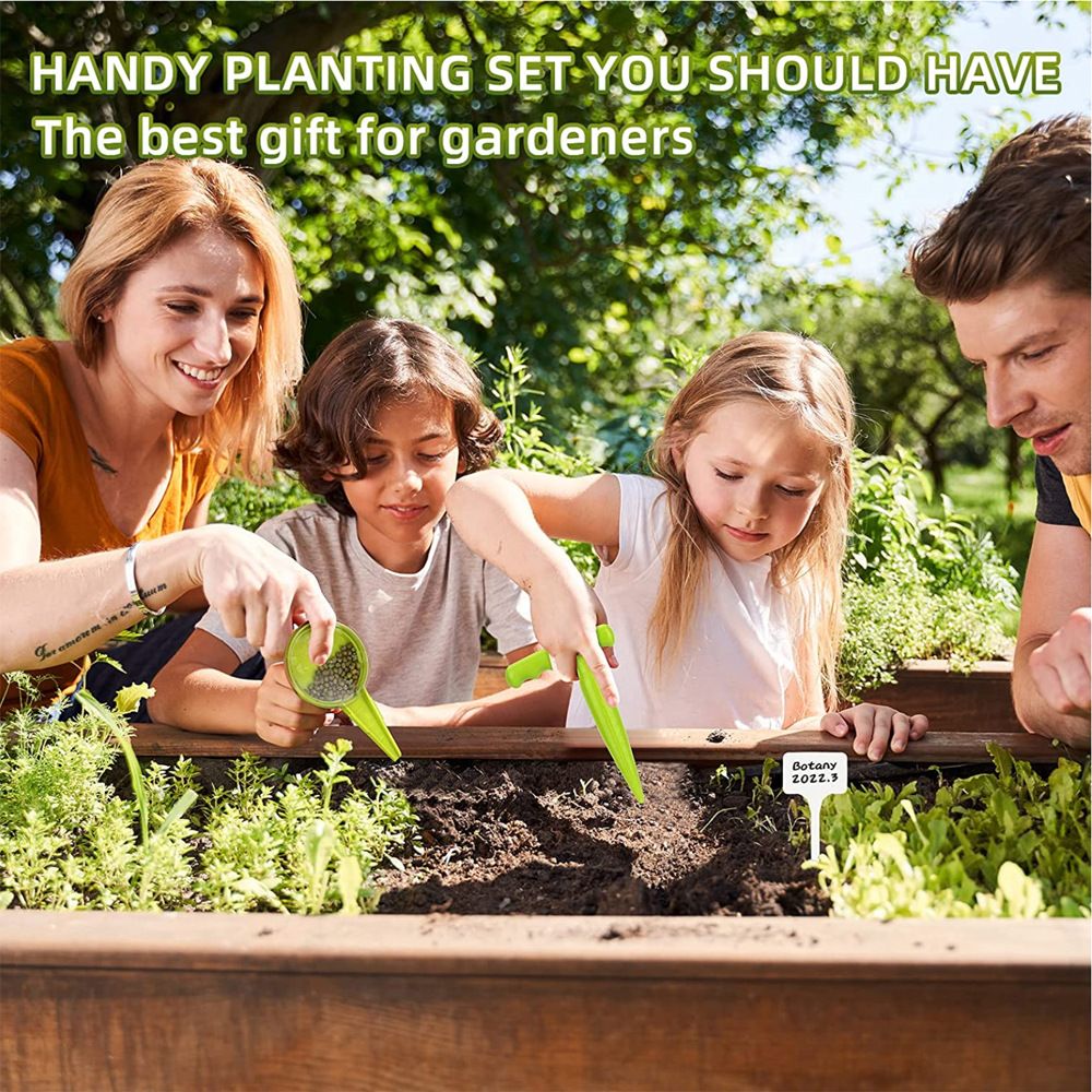 Seed Dispenser Planter Tool Set - Adjustable Garden Seeder Sower with 5 Dial