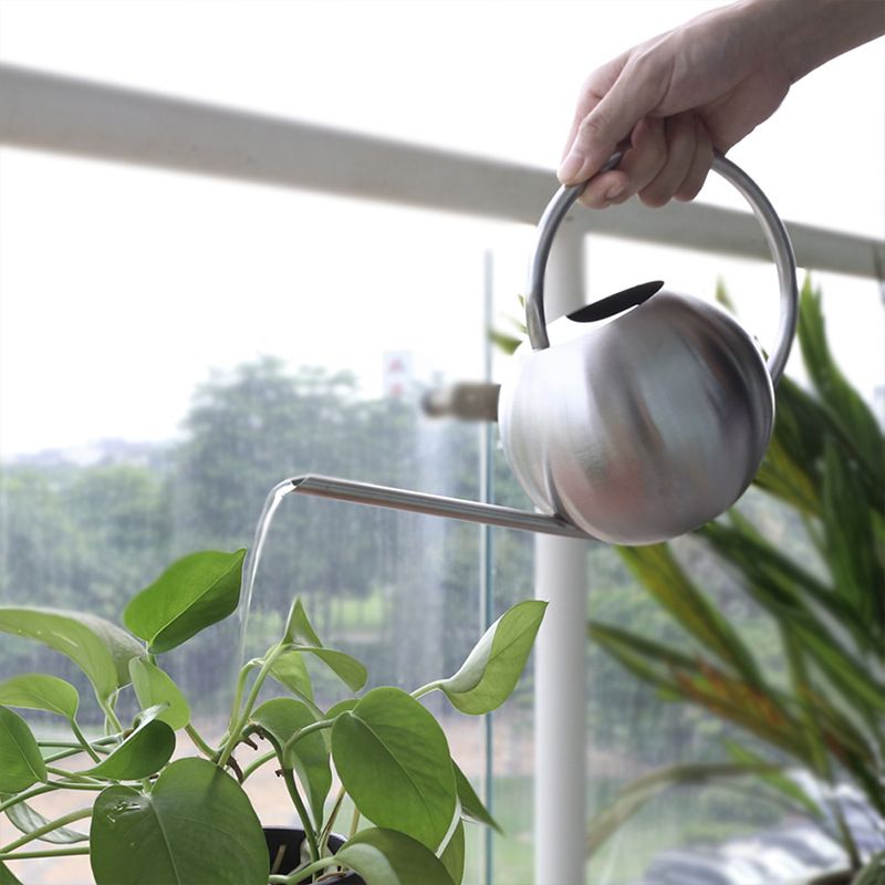 Long Nozzle Watering Can 1000ml Stainless Steel Metal European Plant Pot view 4