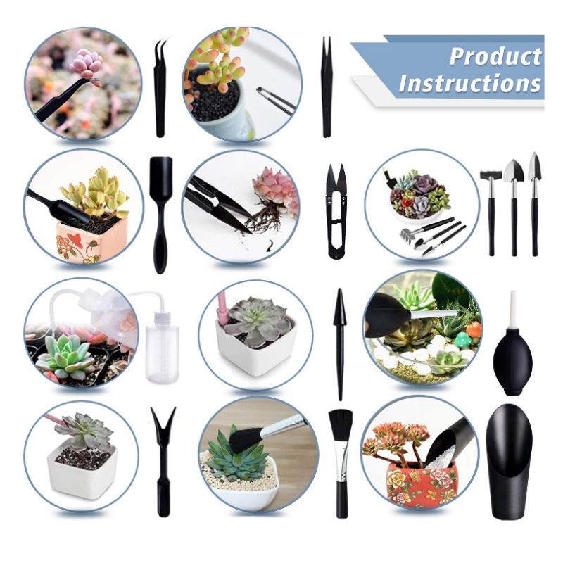 Succulent Tools, 13 Pcs Mini Garden Tool Set, Transplanting Tools