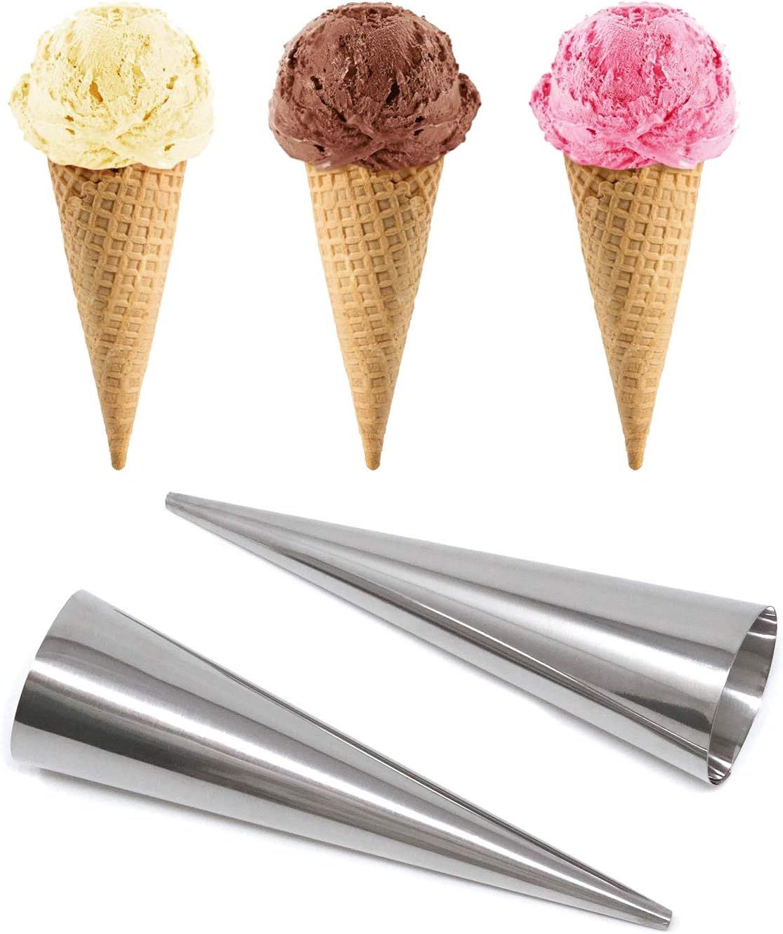 3 PCS Stainless Steel Cream Roll Horn Forms Croissant Cones Moulds for Baking view 3