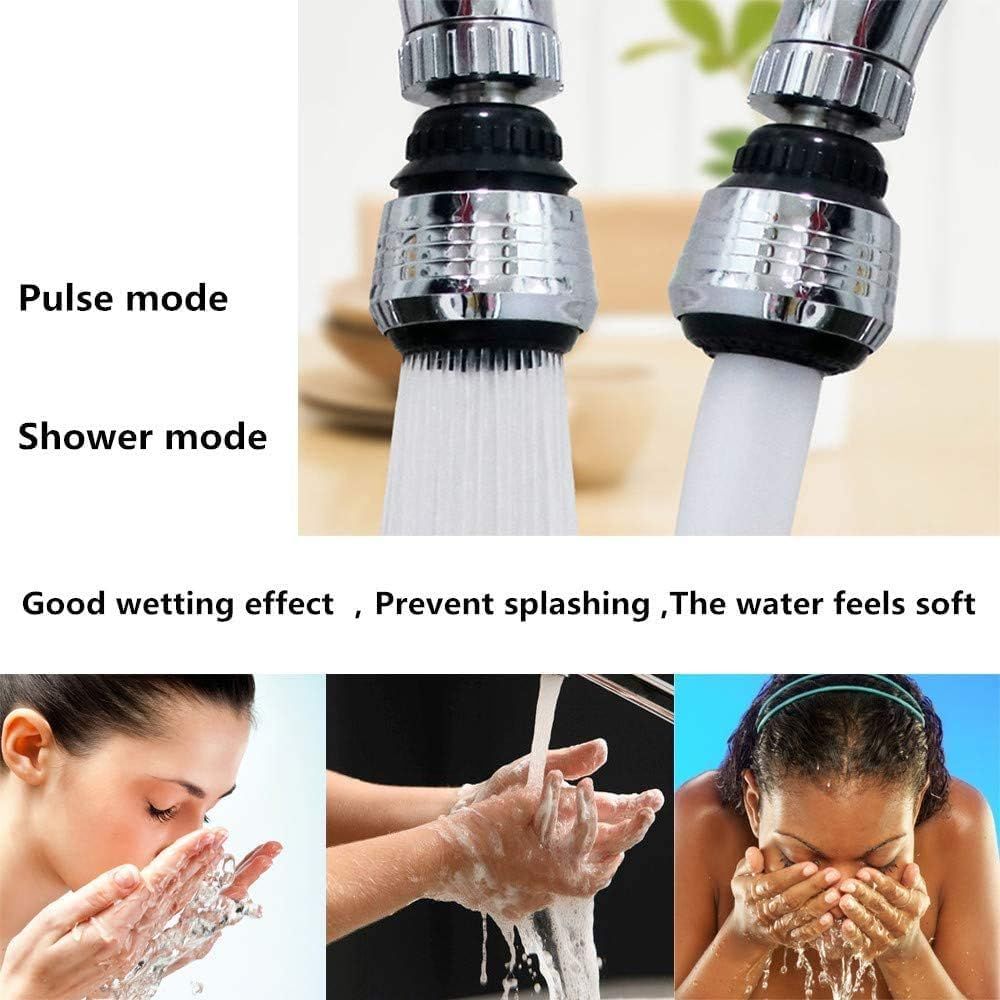2PCS 360 Degree Swivel Faucet Aerator Deluxe Water Saving Faucet Sprayer Water view 4