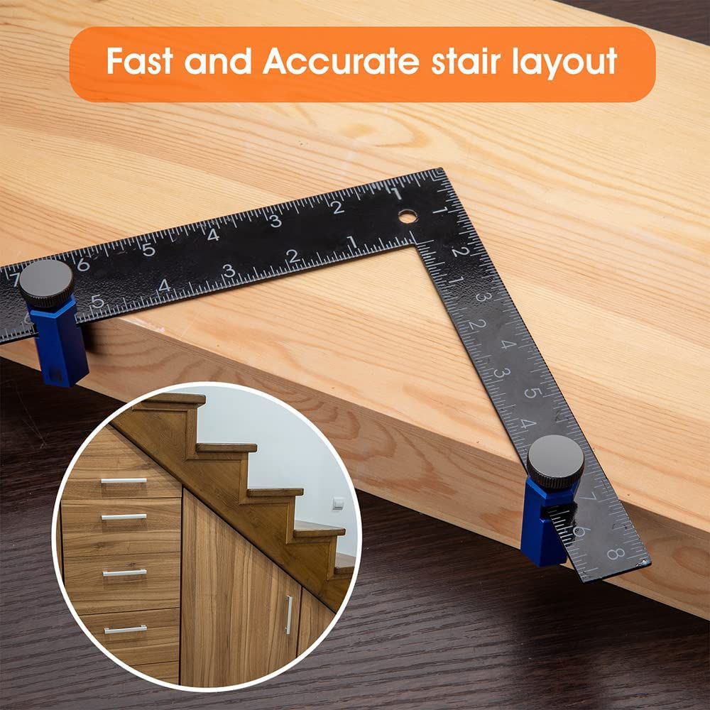 Tall Stair Gauges for Framing Square with Holder and Carabiner Stair Stringer view 5