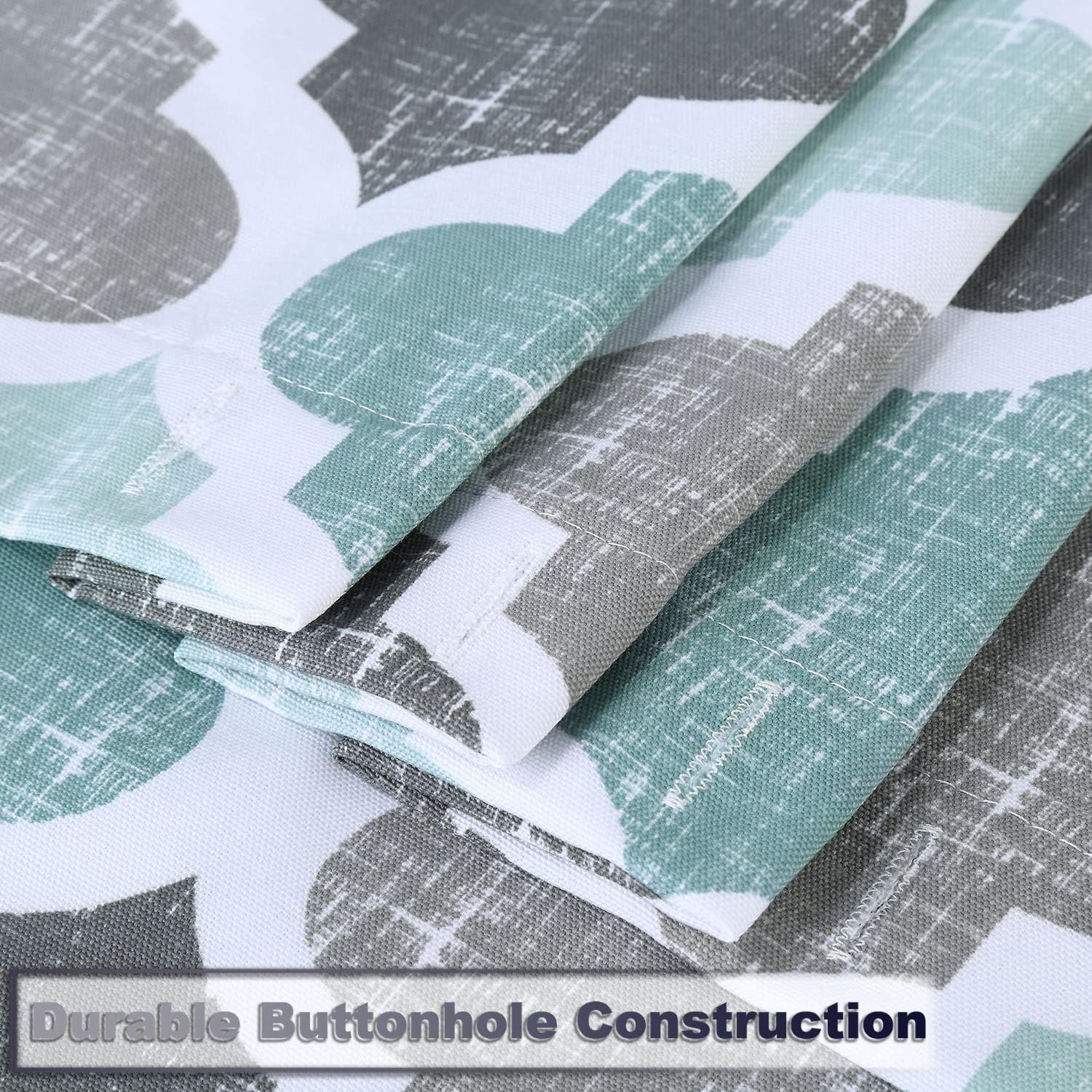 Fabric Shower Curtain, Geometric Quatrefoil Patterned Modern -Cotton Farmhouse view 3
