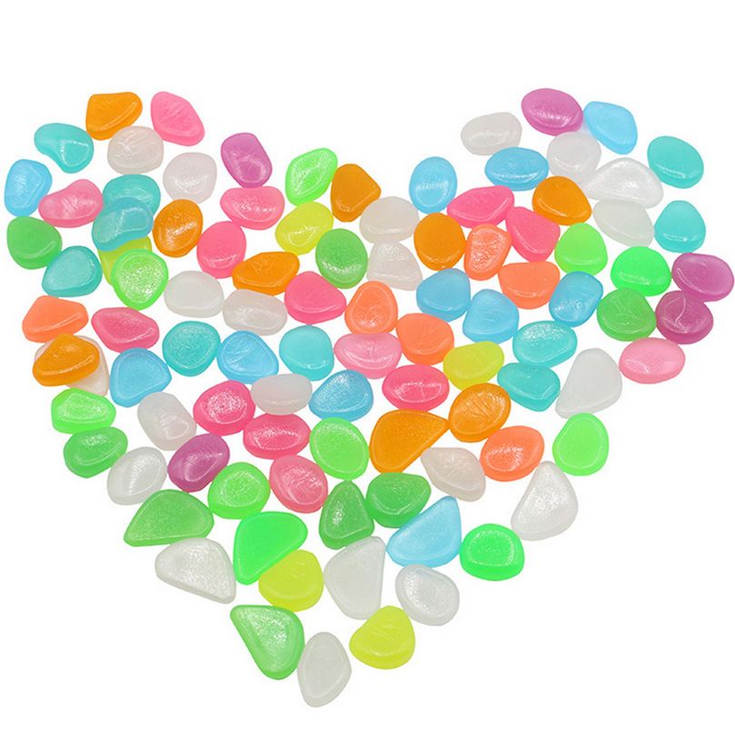 100pcs Glow in The Dark Rocks - Fish Tank Rocks - Aquarium Decoration Rocks