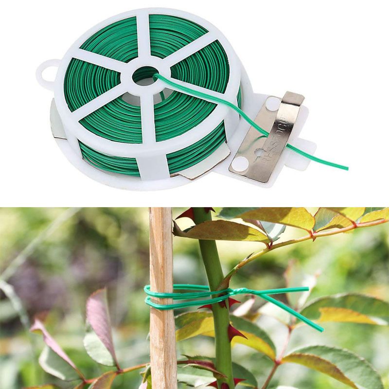 Twist Tie, 328 Feet (100m), green cable ties with Cutter, Garden Plant Ties